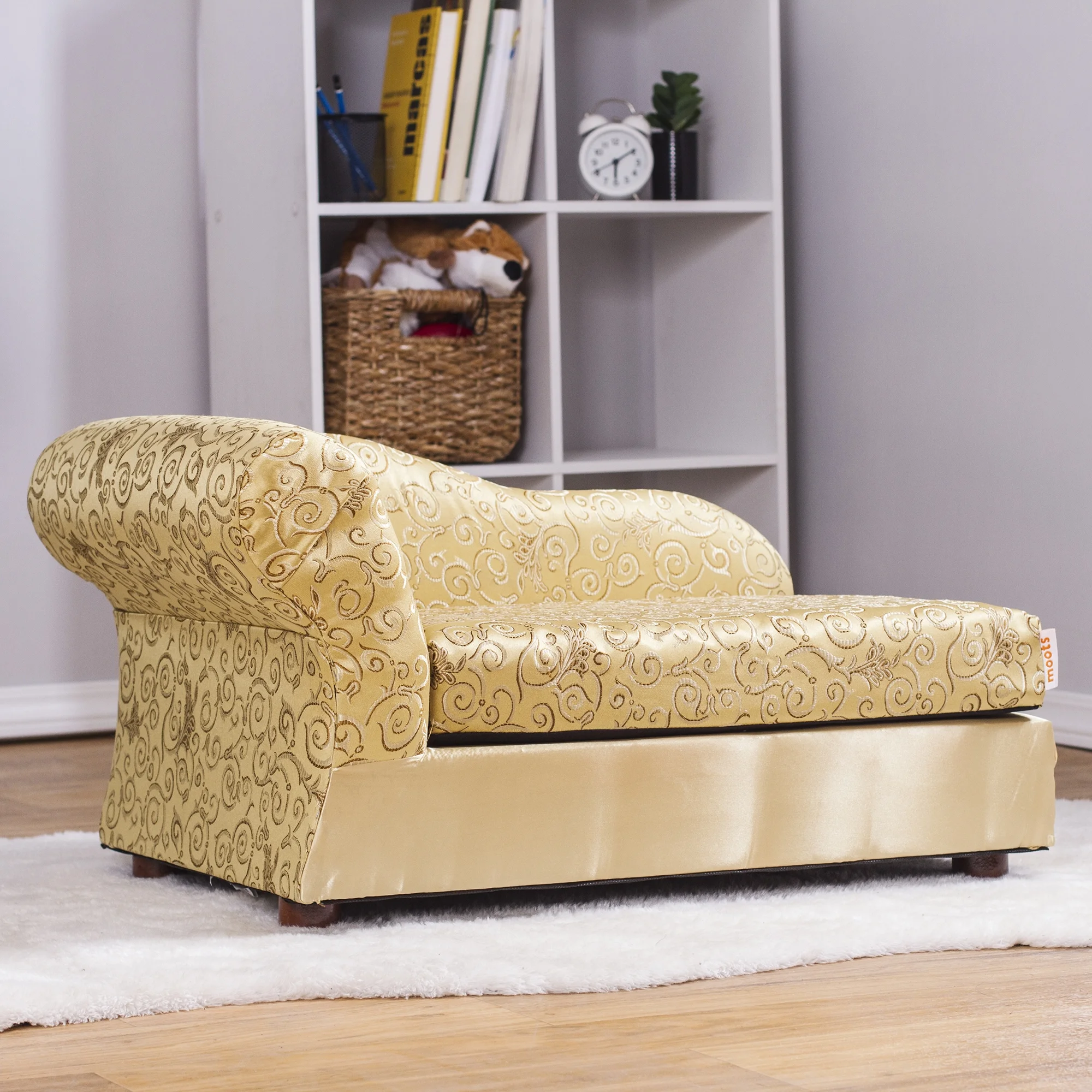 moots Cleopatra Chaise Lounge Pet Bed, Metallic Gold, Medium