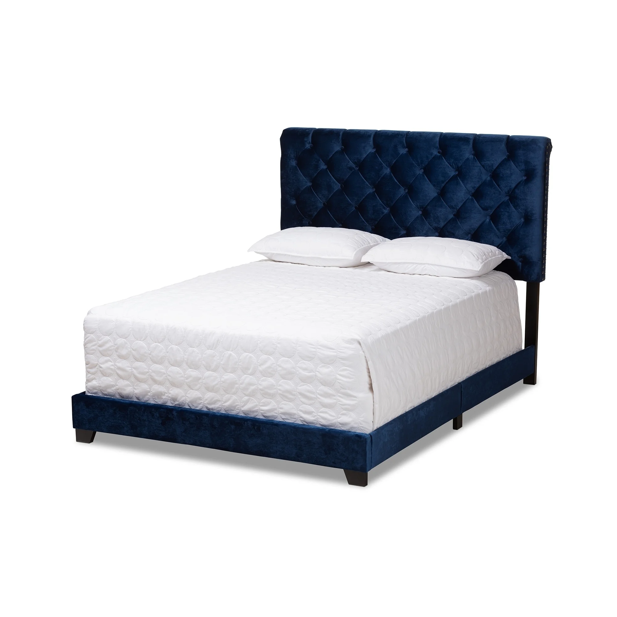Baxton Studio Contemporary Bed by  Blue King Velvet
