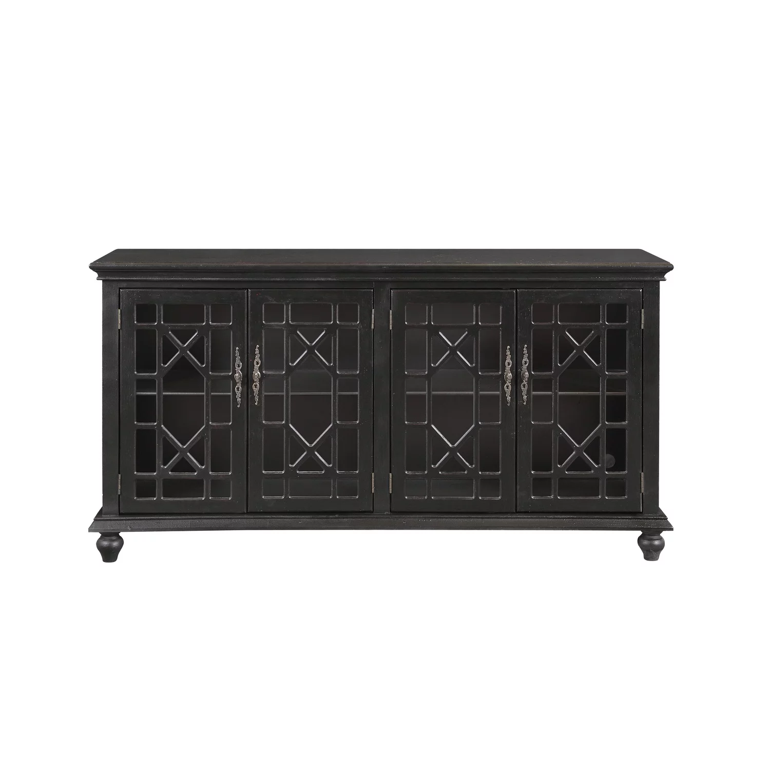 Coast To Coast Imports Edwardsville Texture Black Four Door Credenza