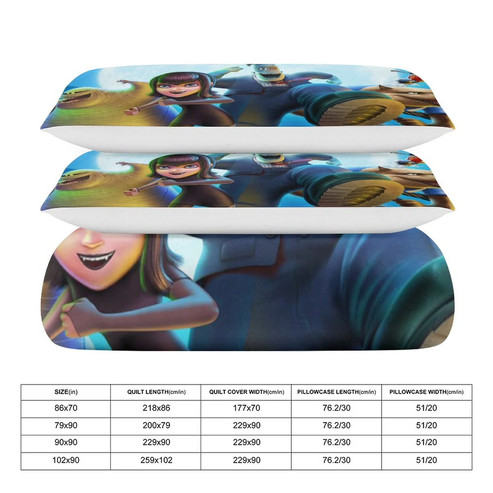 Monster Hotel Transylvania 3 Pieces Bedding Sets Soft Comforter Sets Decor Bedroom Gifts With 1 Duvet Cover 2 Pillowcases
