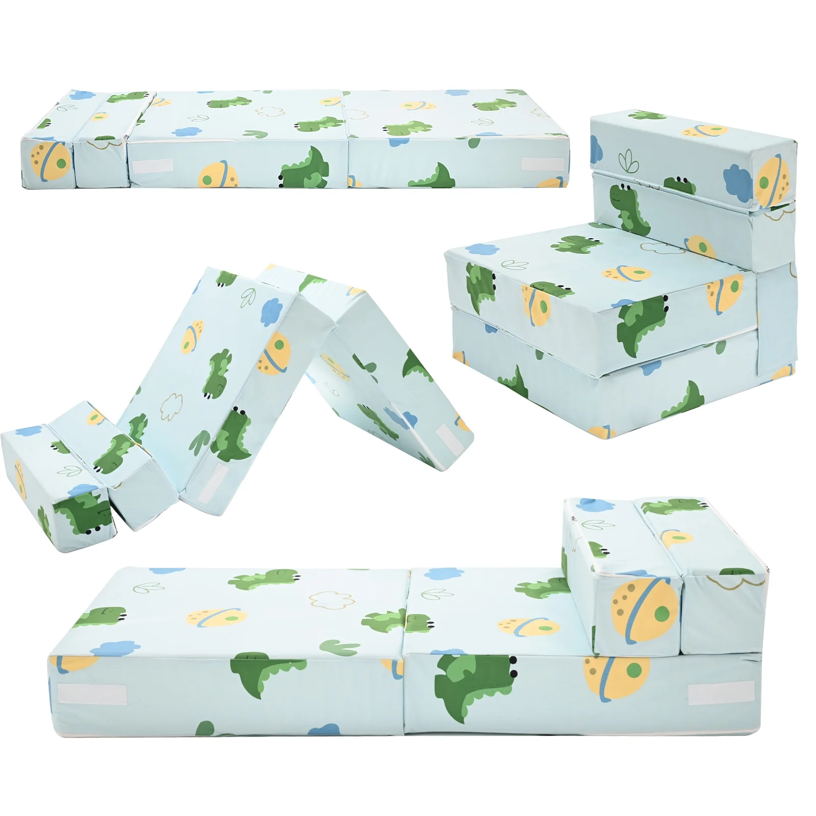 Slsy Folding Sofa Bed Floor Mattress for Kids, 3in1 Folding Mattress Kid Fold Up Sofa Futon Folding Chair Bed, Child Foldable Mattress Floor Bed Folding Couch Trifold Mattress for Playroom