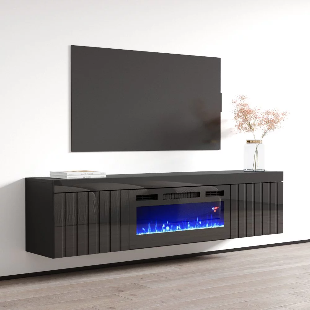Knoxville BL-EF Floating Fireplace TV Stand for TVs up to 80