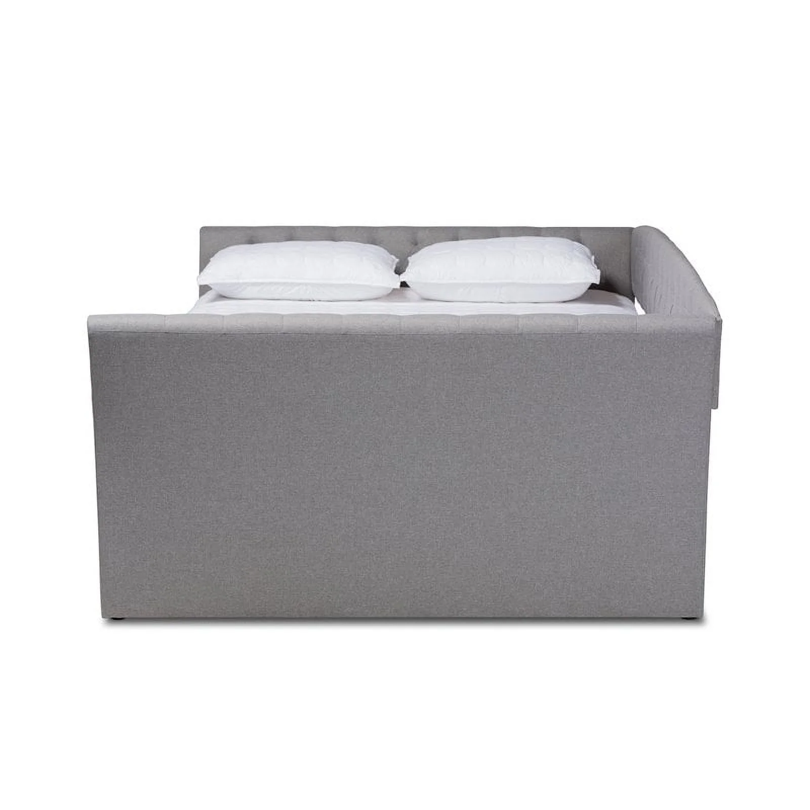 Bowery Hill Modern Fabric Upholstered Full Size Daybed in Light Gray