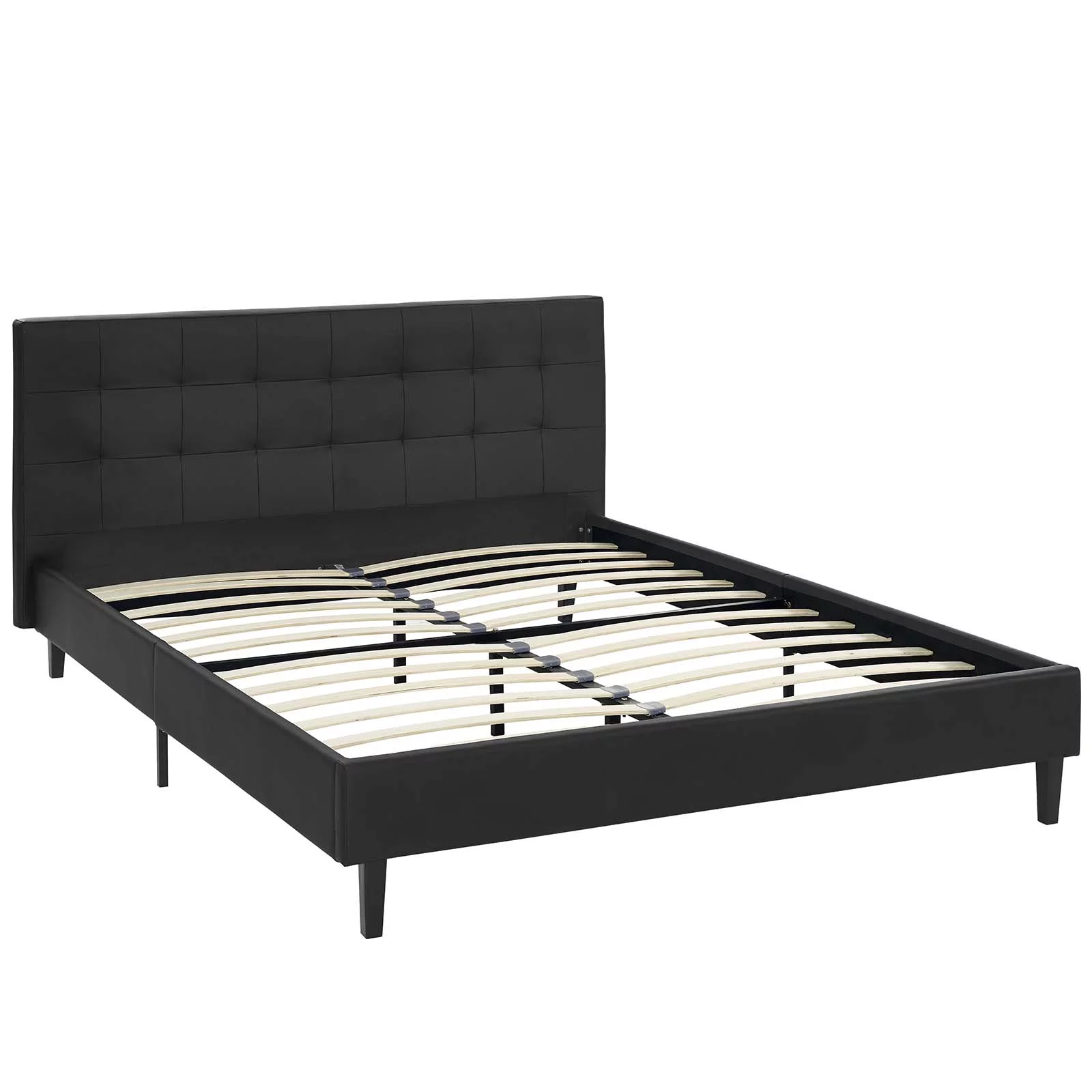Modway Linnea Full Faux Leather Bed in Black