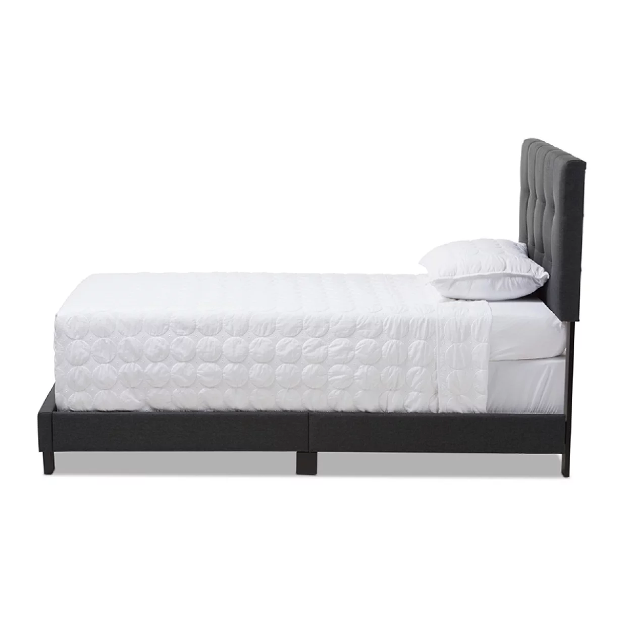 Baxton Studio Brookfield Modern and Contemporary Charcoal Gray Fabric Twin Size Bed