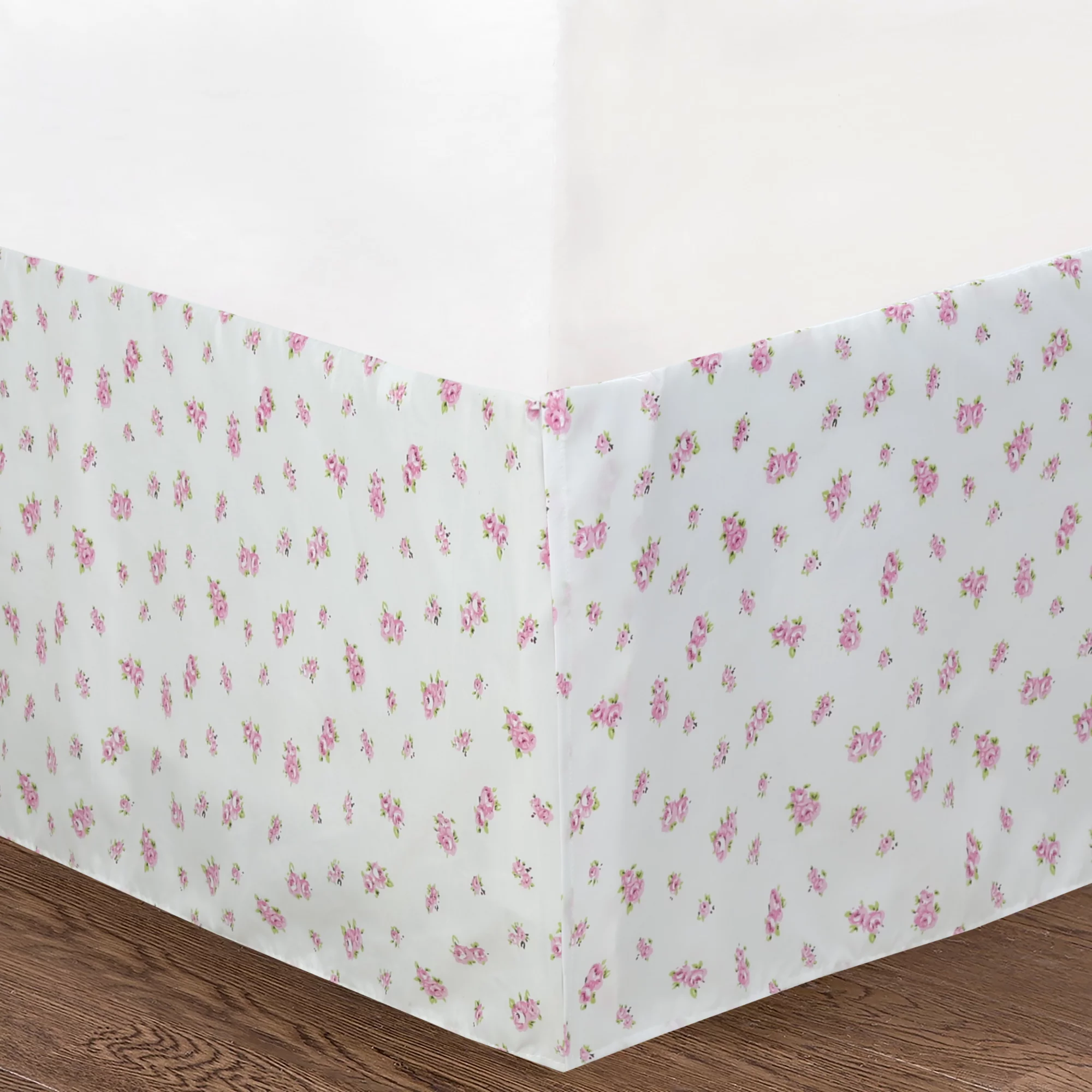 Summer Bloom Azalea Floral Garden Chintz 7-Piece Pink Blue White Green Microfiber Reversible DayBed Quilted Bedding Set with Décor Throw Pillows