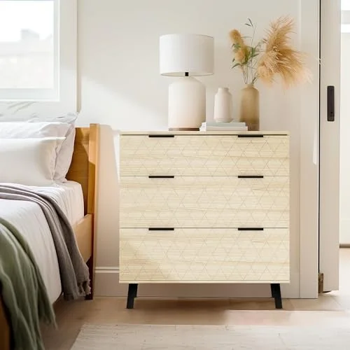 NLIBOOMLife 3 Drawer Dresser White Chest of Drawers Large Capacity Cabinet Closet Dressers with 3 Drawers Dressers Organizer for Closet Bedroom
