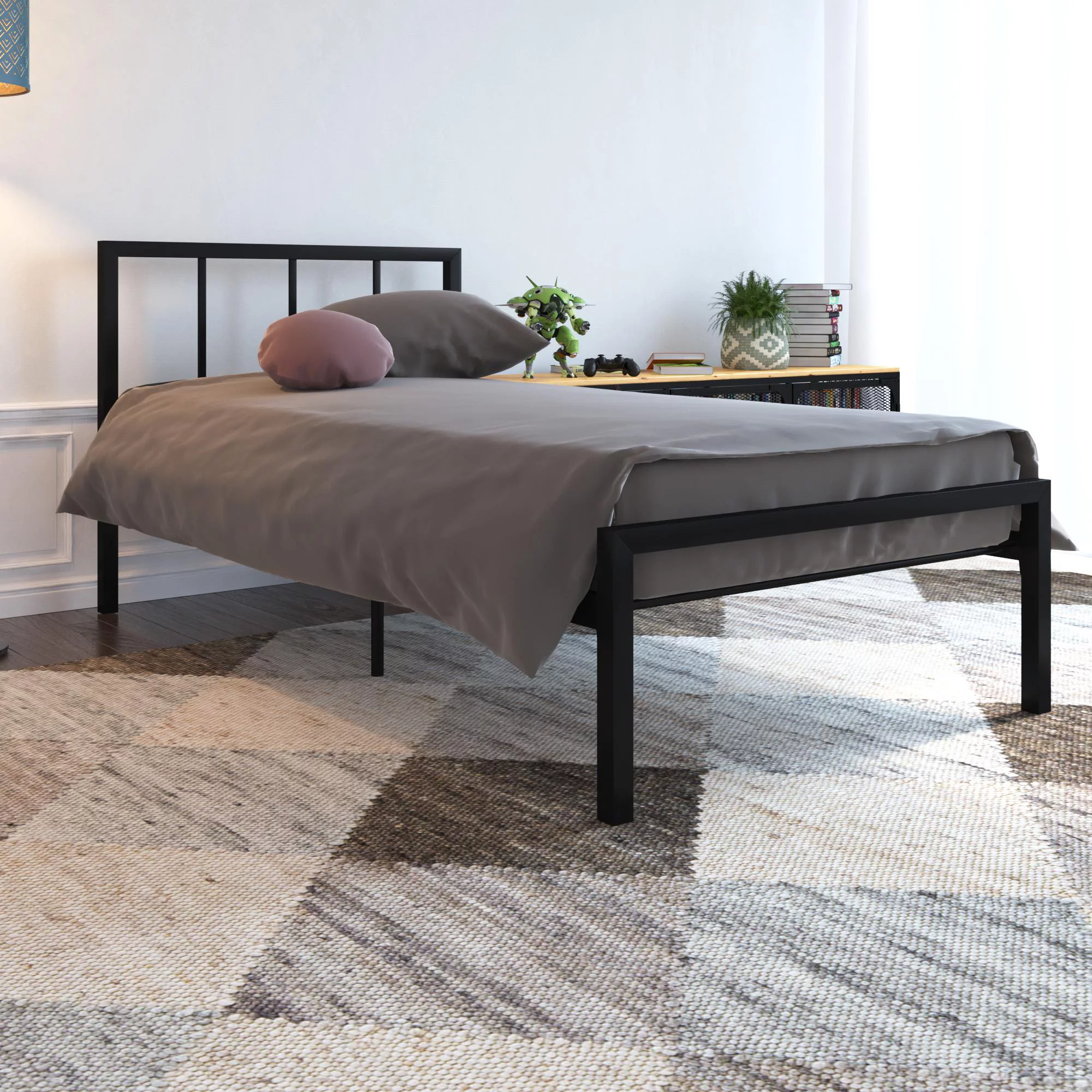 DHP Finlay Metal Bed, Multiple Colors, (Black)