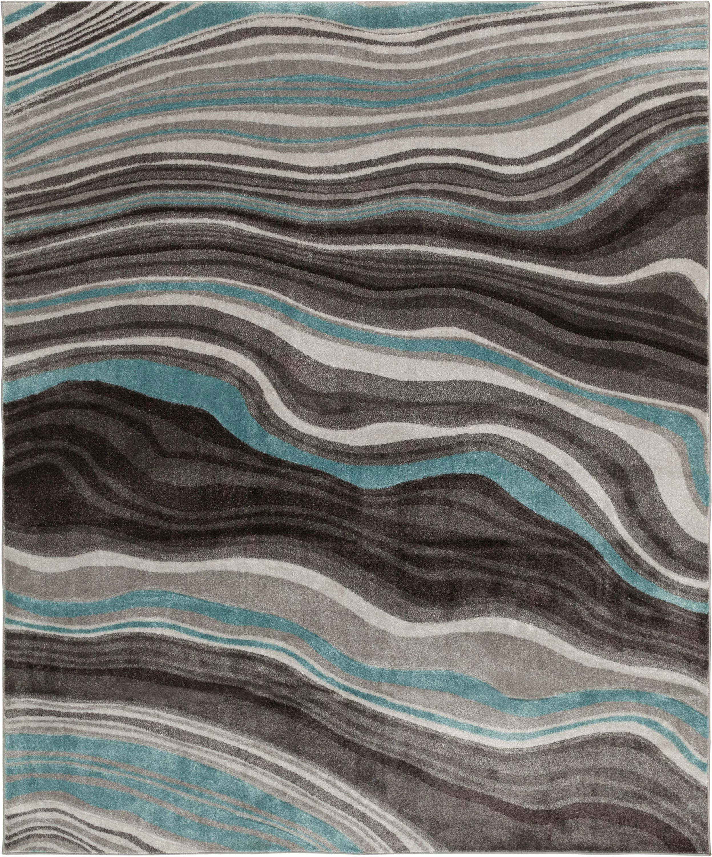 Better Homes & Gardens 8'x10' Waves Teal Indoor Area Rug