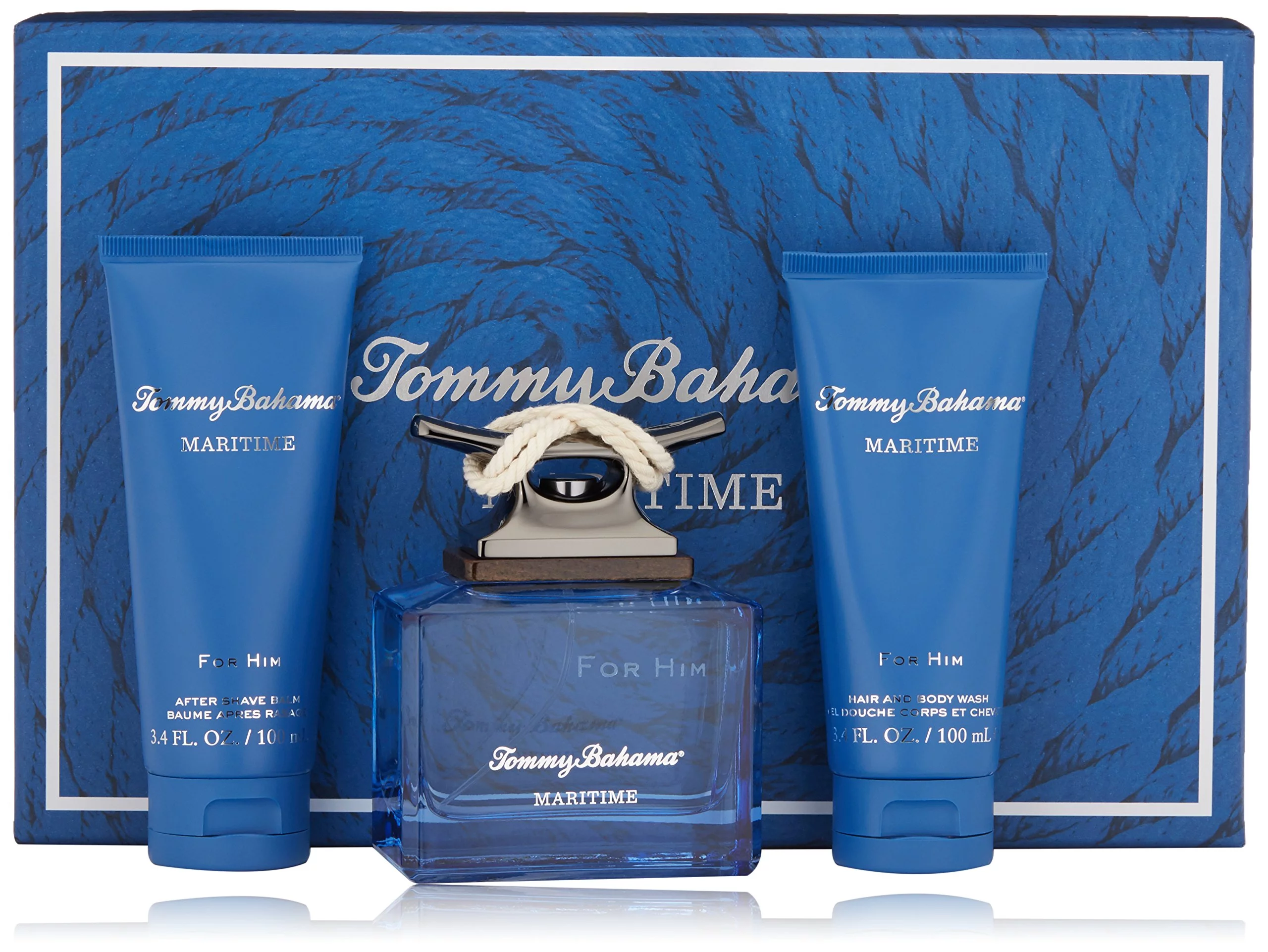 Maritime by Tommy Bahama For Men SET: Eau De Cologne 4.2oz + After Shave Balm 3.4oz + Shower Gel 3.4oz New In Box