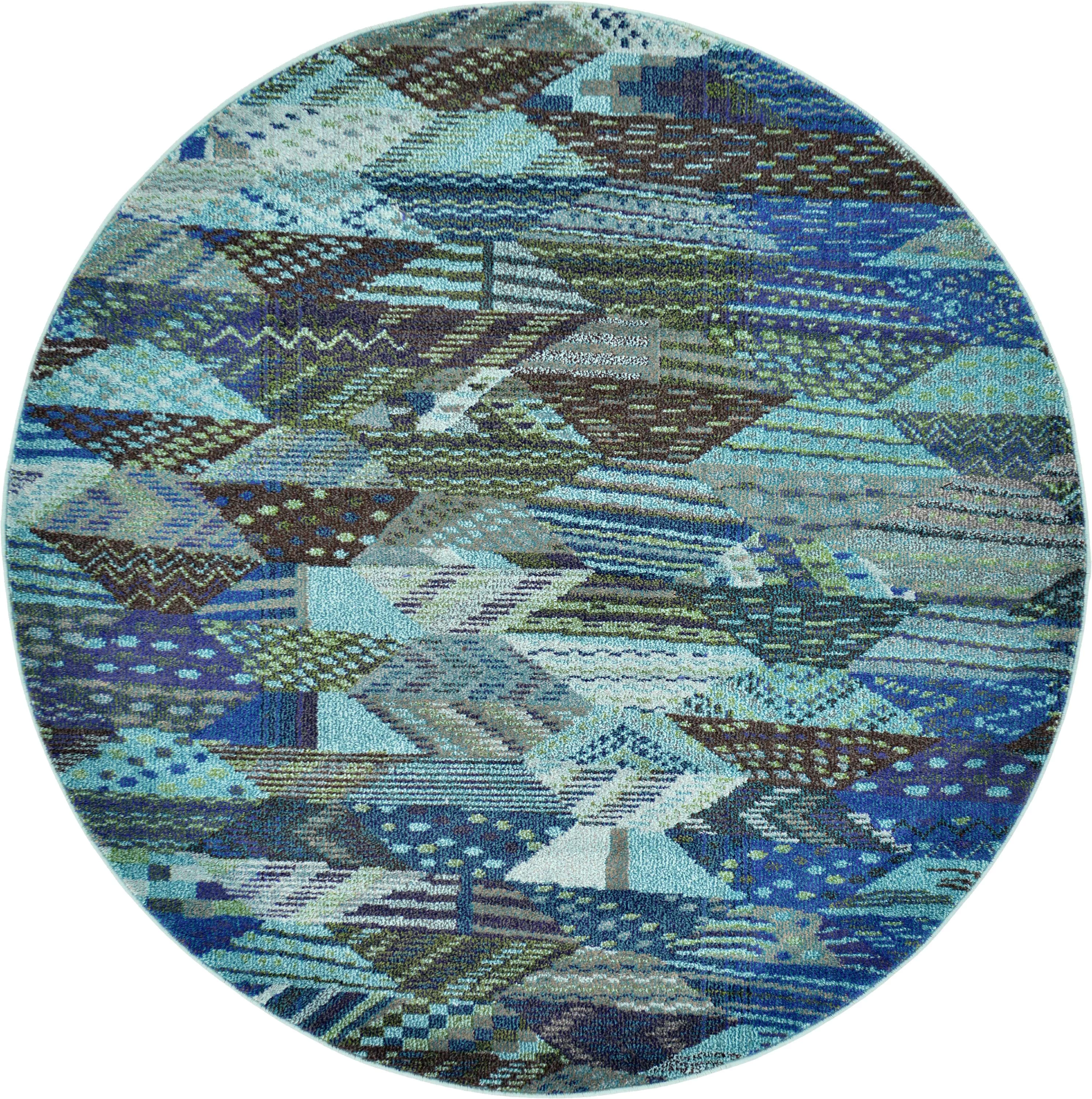 Unique Loom Rainier Sedona Rug Blue/Gray 6' 1