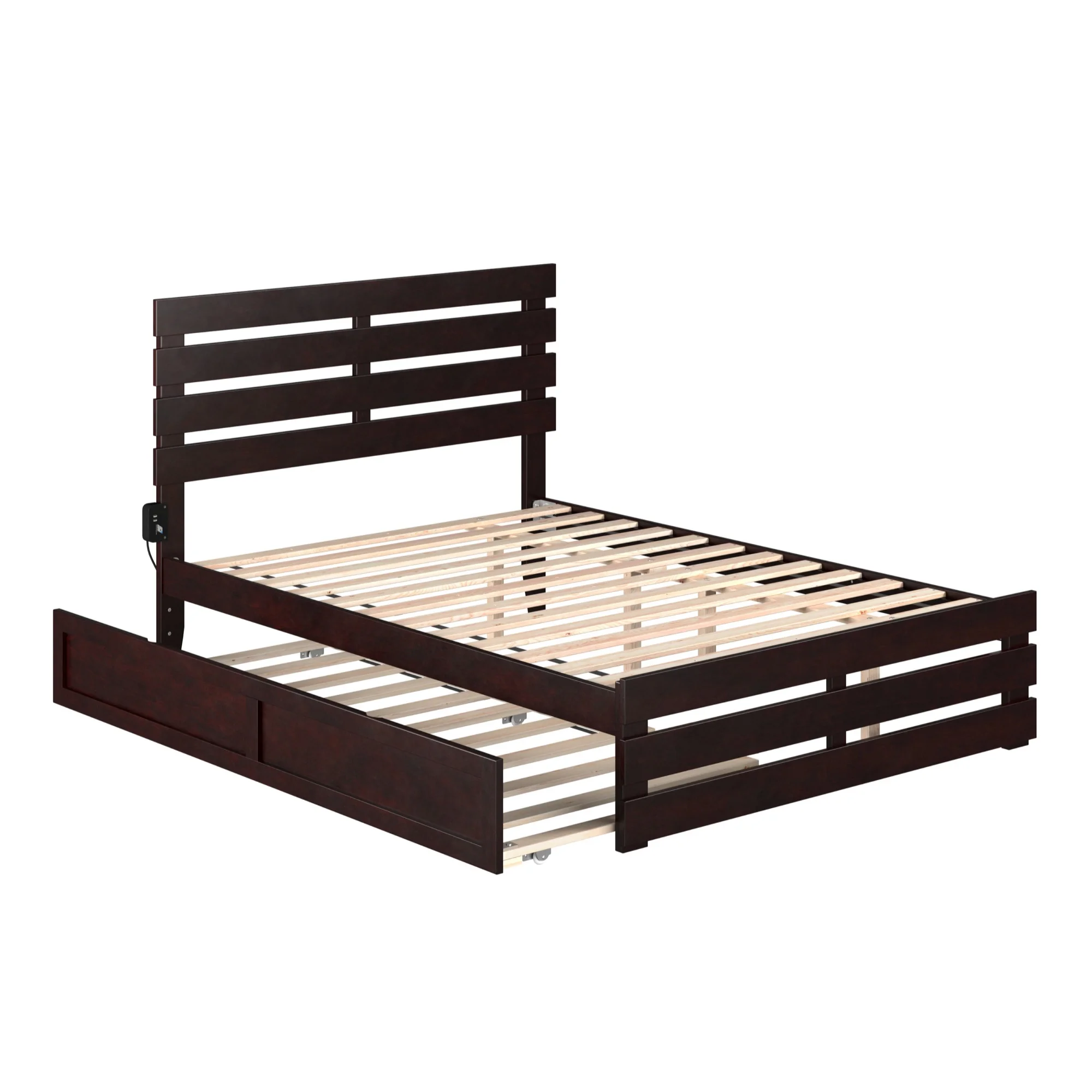 AFI Oxford Wood Full Bed with Footboard and Twin Trundle - Espresso