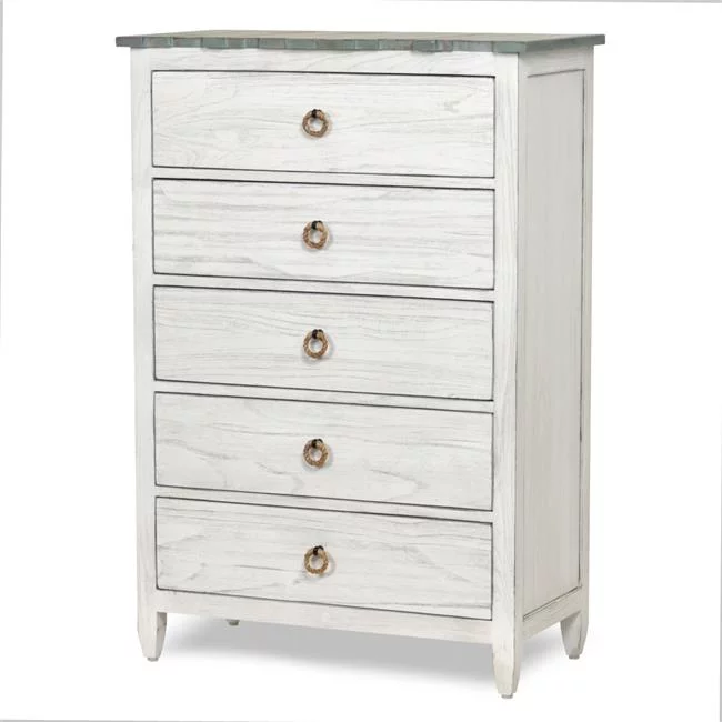 Sea Winds Picket Fence 5-Drawer Chest Blue Finish