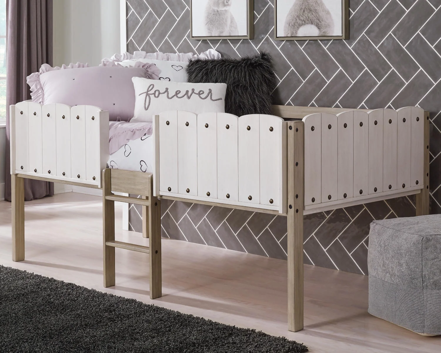 Signature Design by Ashley Wrenalyn Twin Loft Bed Frame, Two-tone