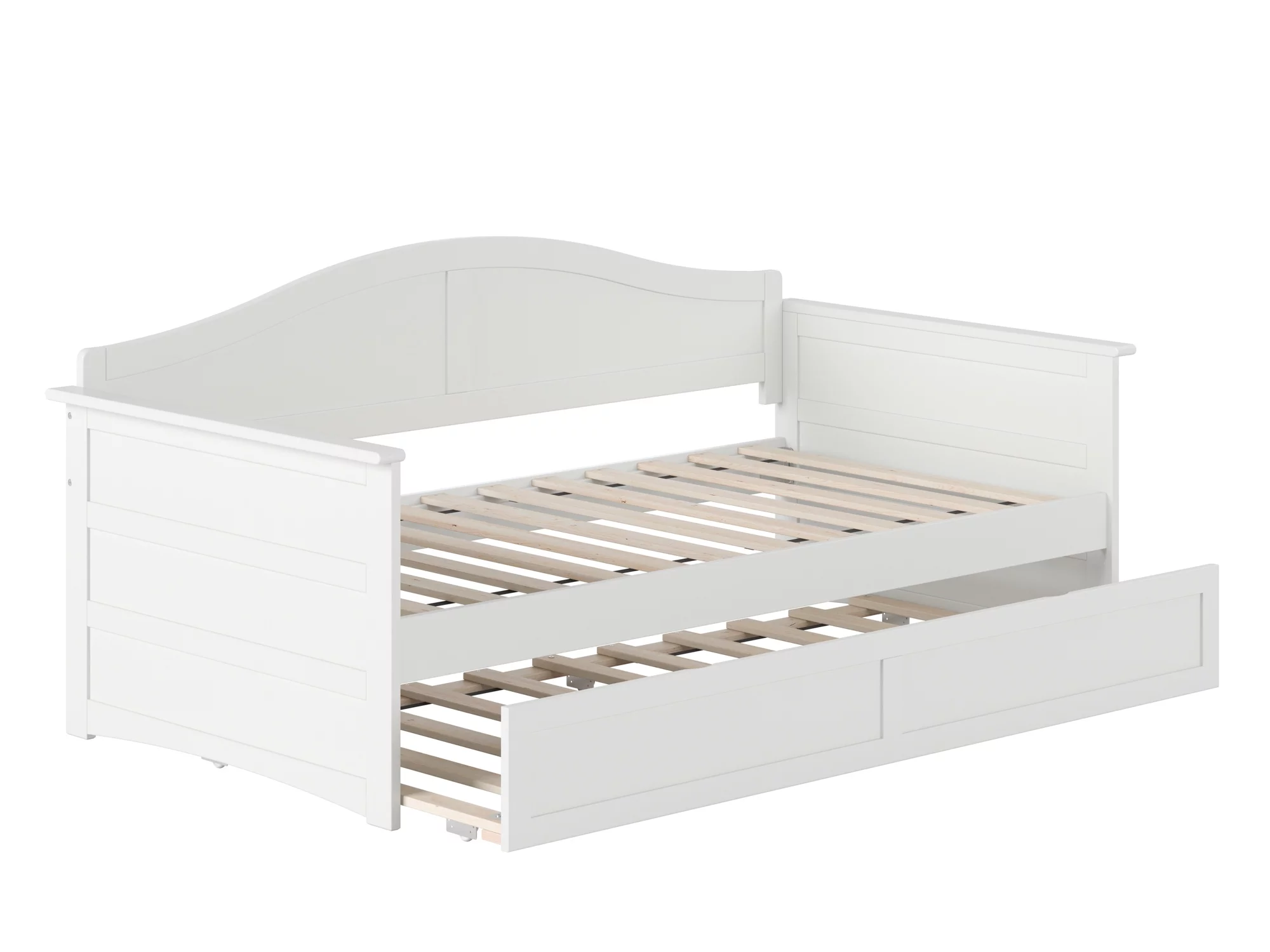 AFI Acadia Wood Twin Size Daybed Frame with Twin Trundle White