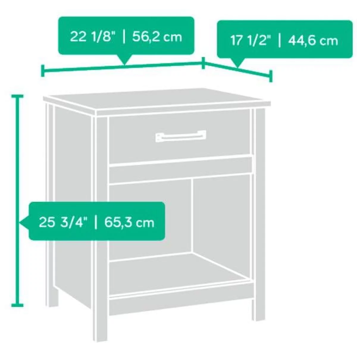 Sauder Cannery Bridge Night Stand, Lintel Oak Finish