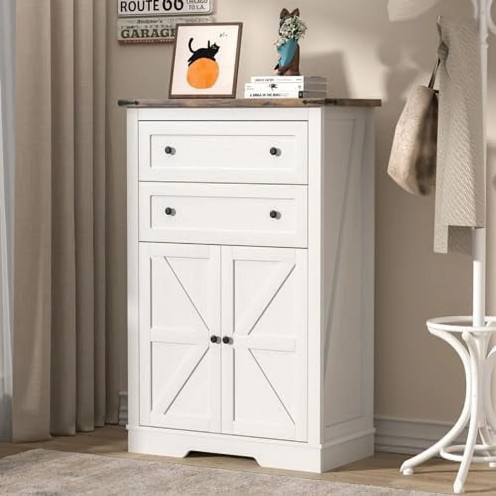 NLIBOOMLife Farmhouse Dresser for Bedroom Dressers Organizer Rustic Tall Chest of Drawers for Bedroom Living Room Hallway White
