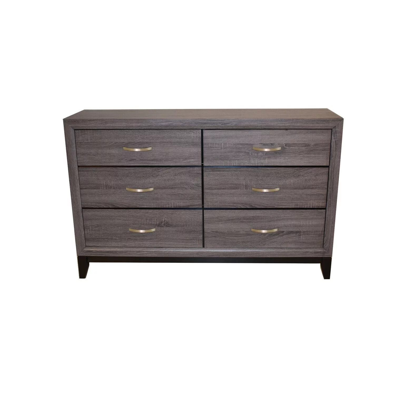 Galaxy Home Contemporary Sierra Wood 6 Drawer Double Bedroom Dresser in Gray