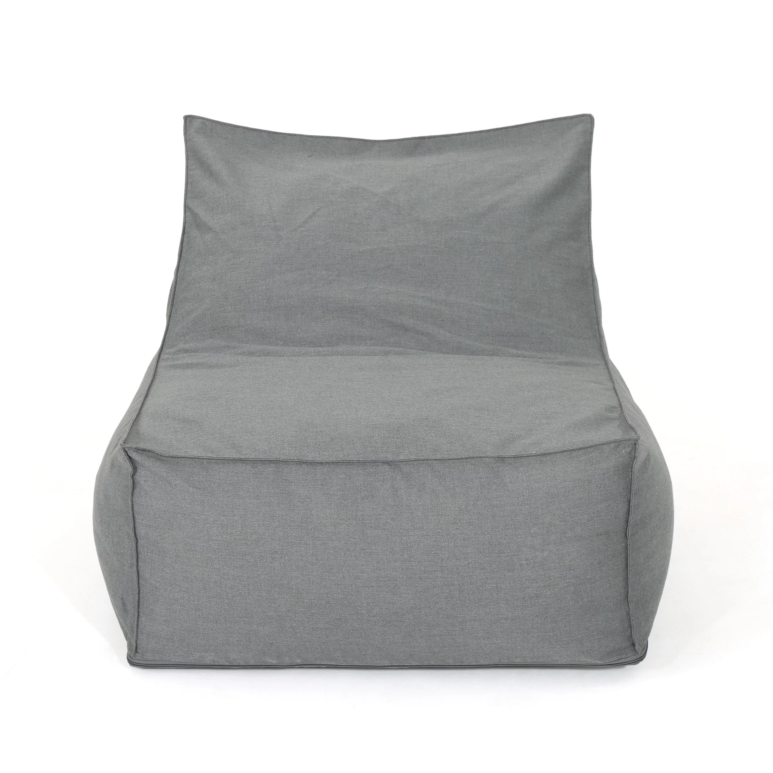 Callahan 3 Ft Water Resistant Fabric Bean Bag Chair, Dark Grey