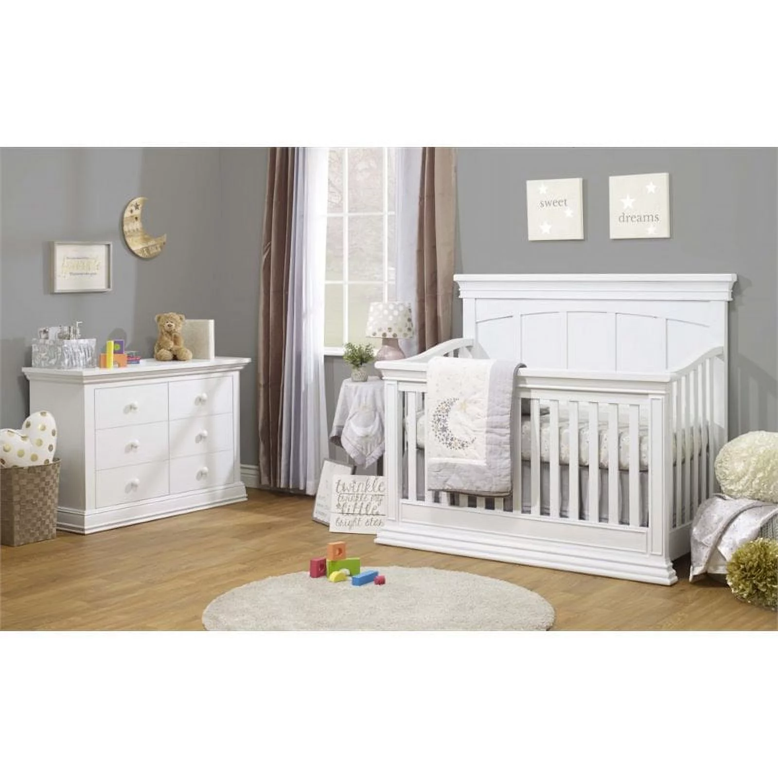 Sorelle Modesto 4 in 1 Crib-White