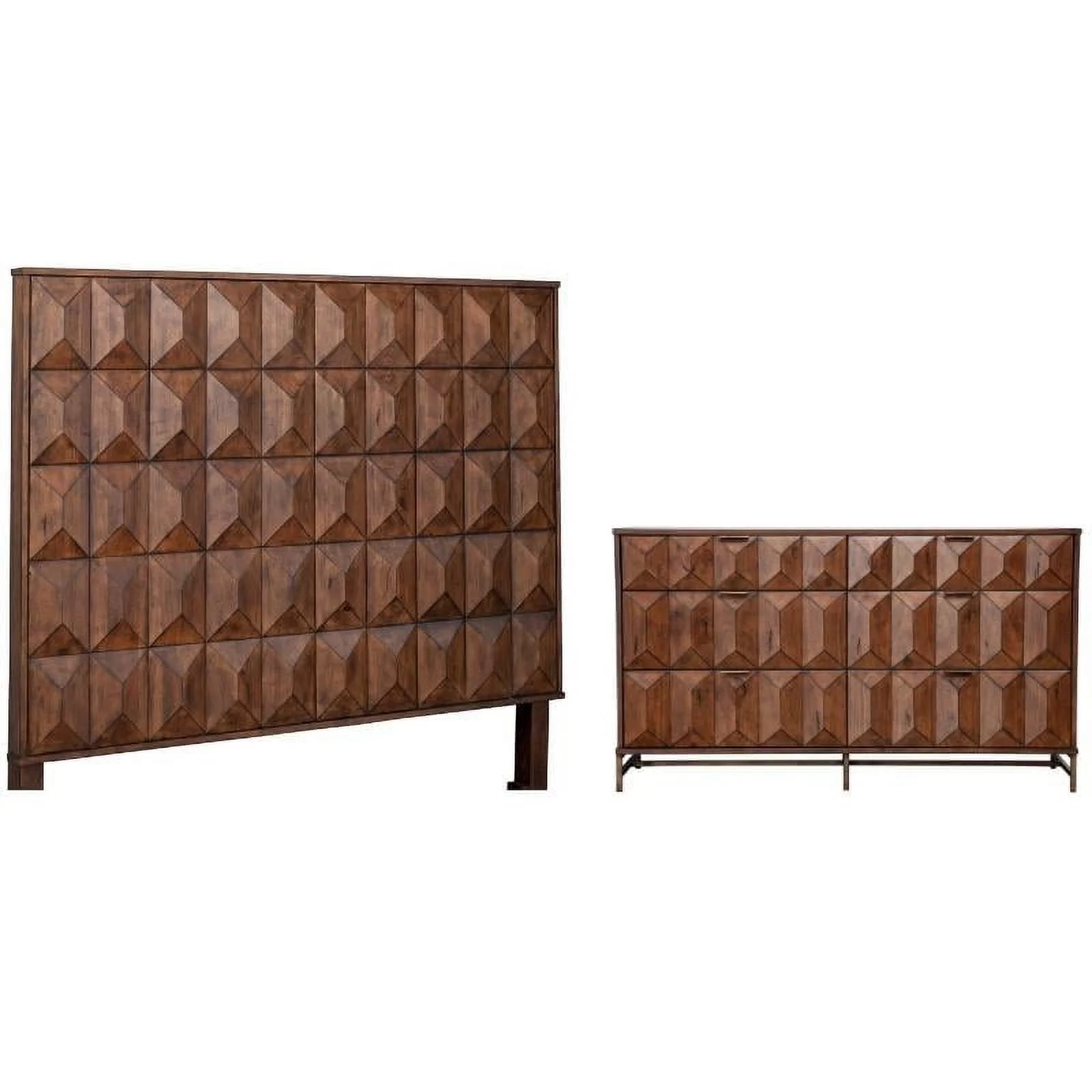 Home Square 2-Piece Set with Trig Standard King Headboard & 6 Drawer Dresser