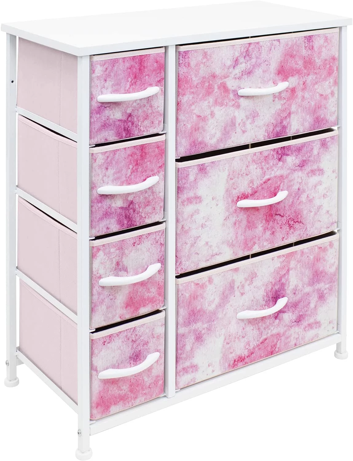 Sorbus Small Classic 7 Drawer Dresser for Kids Bedroom, Tie-Dye Colors (28.75