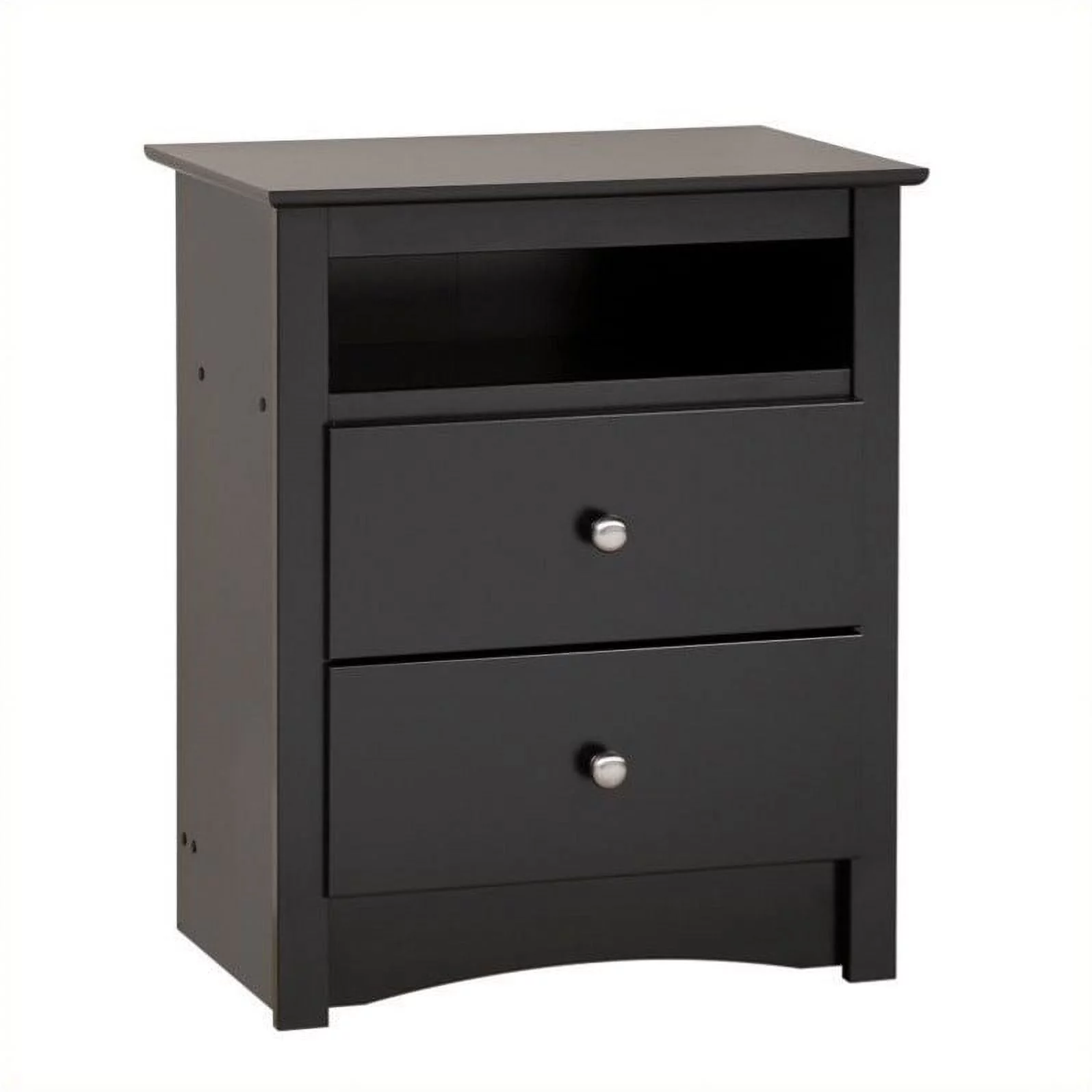 Home Square 3-Piece Set with Twin Storage Bed with Drawers 2 Nighstands in Black