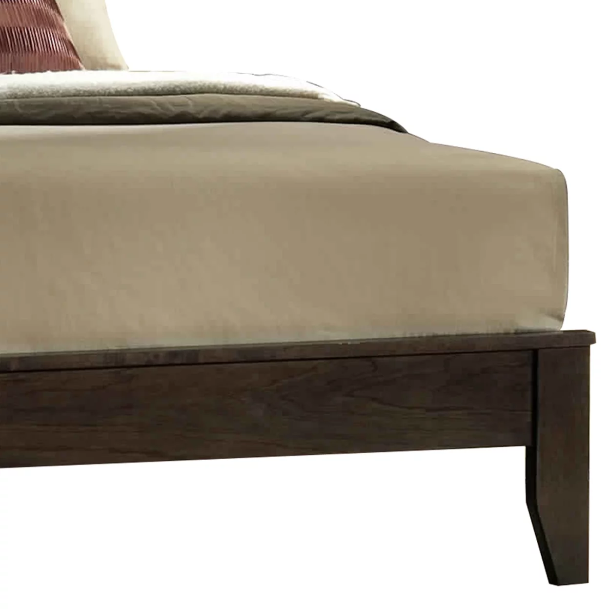 Paneled Eastern King Low Profile Bed with Chamfered Legs Brown- Saltoro Sherpi