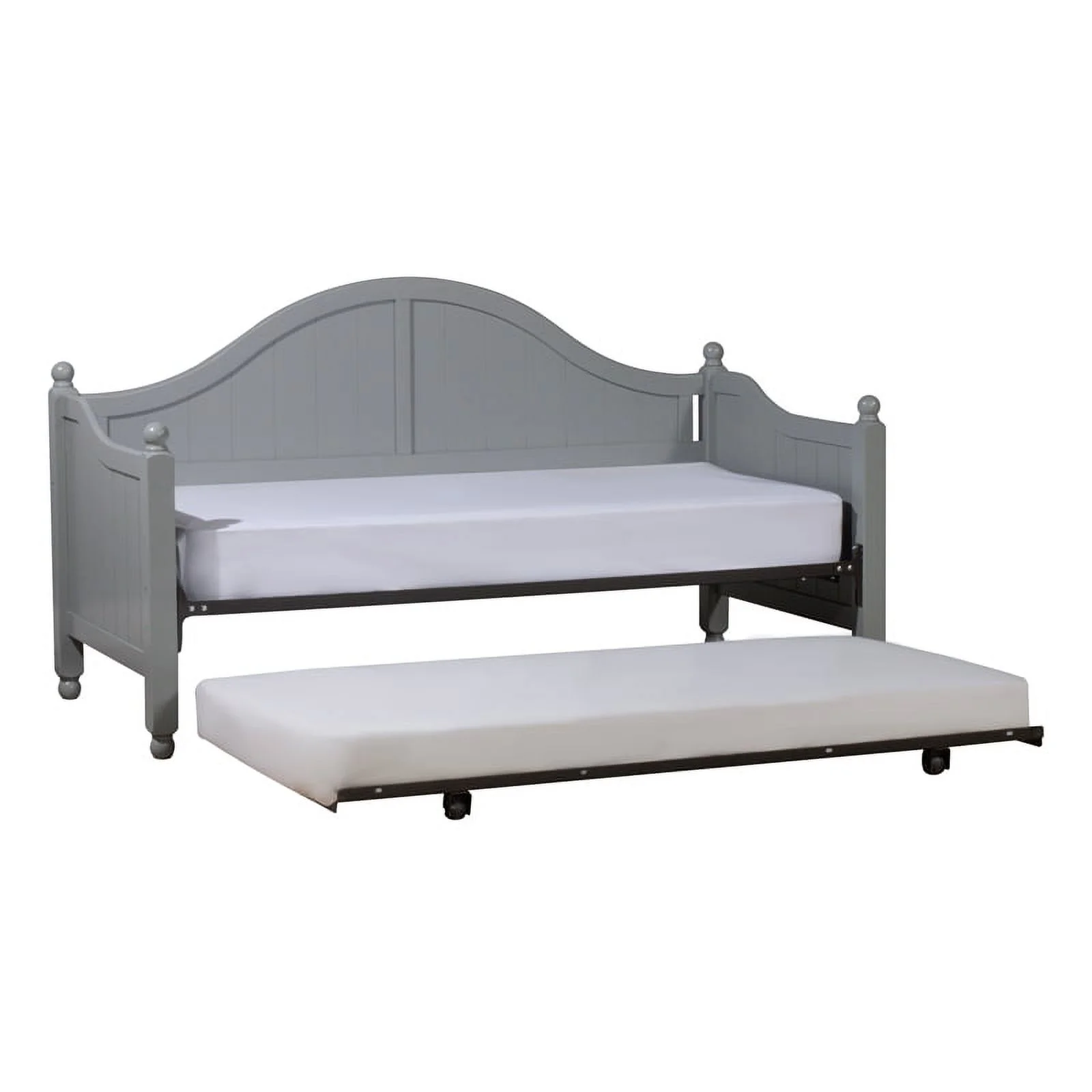 Bowery Hill Daybed with Suspension Deck and Trundle Unit in Gray