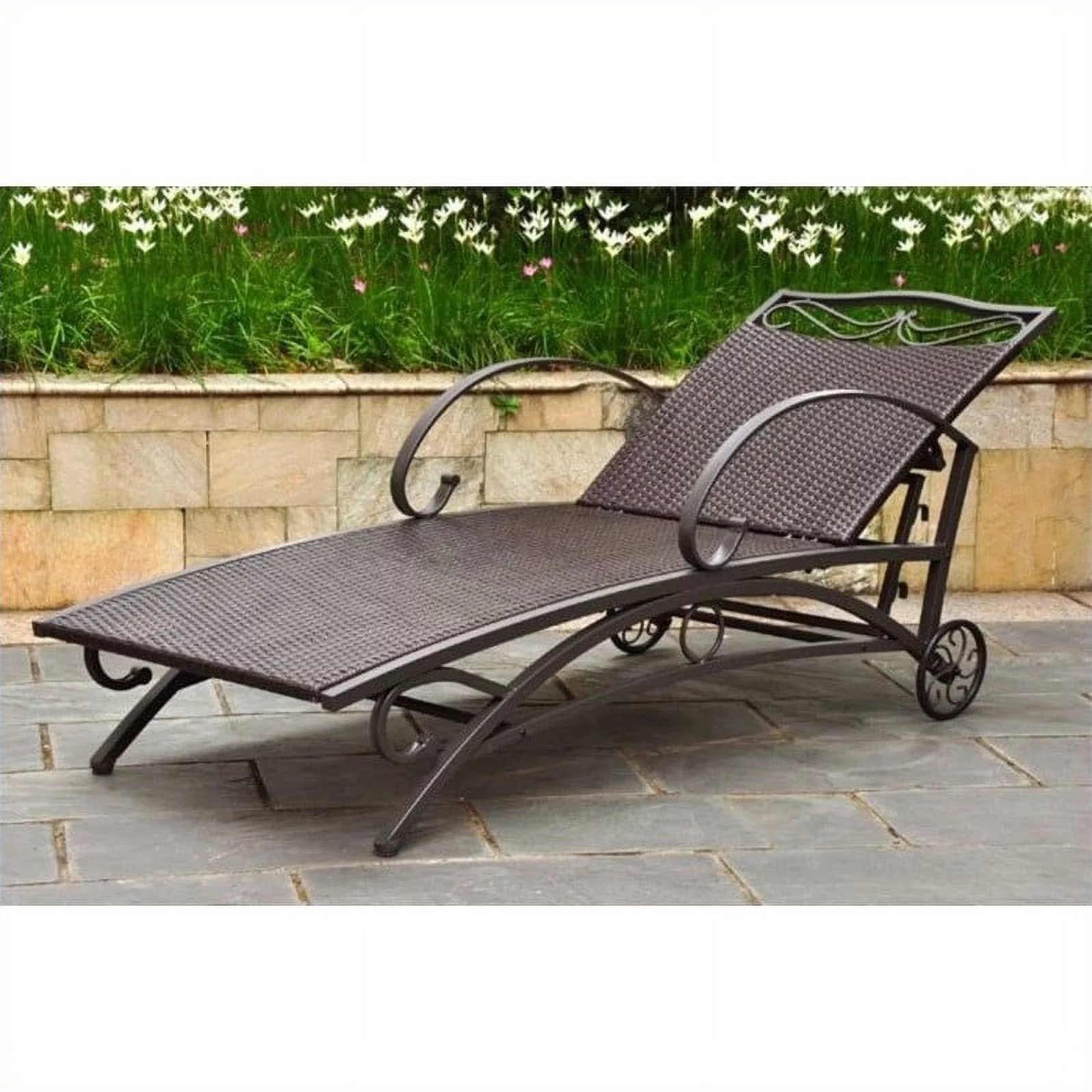International Caravan Valencia Outdoor Wicker Patio Chaise Lounge