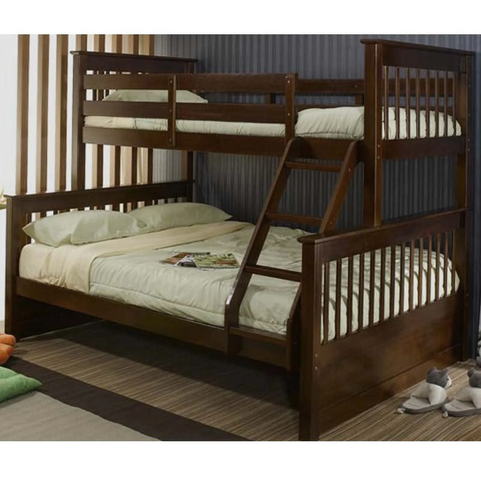 Marina Twin over Full Bunk Bed with Drawers Espresso