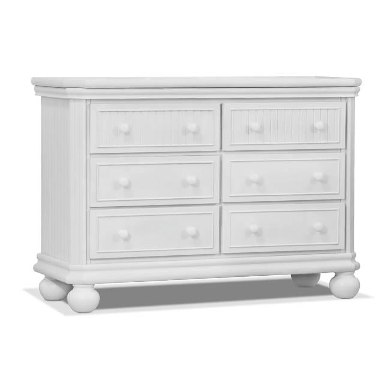 Sorelle Furniture Finley RTA 6 Drawer Double Dresser, White
