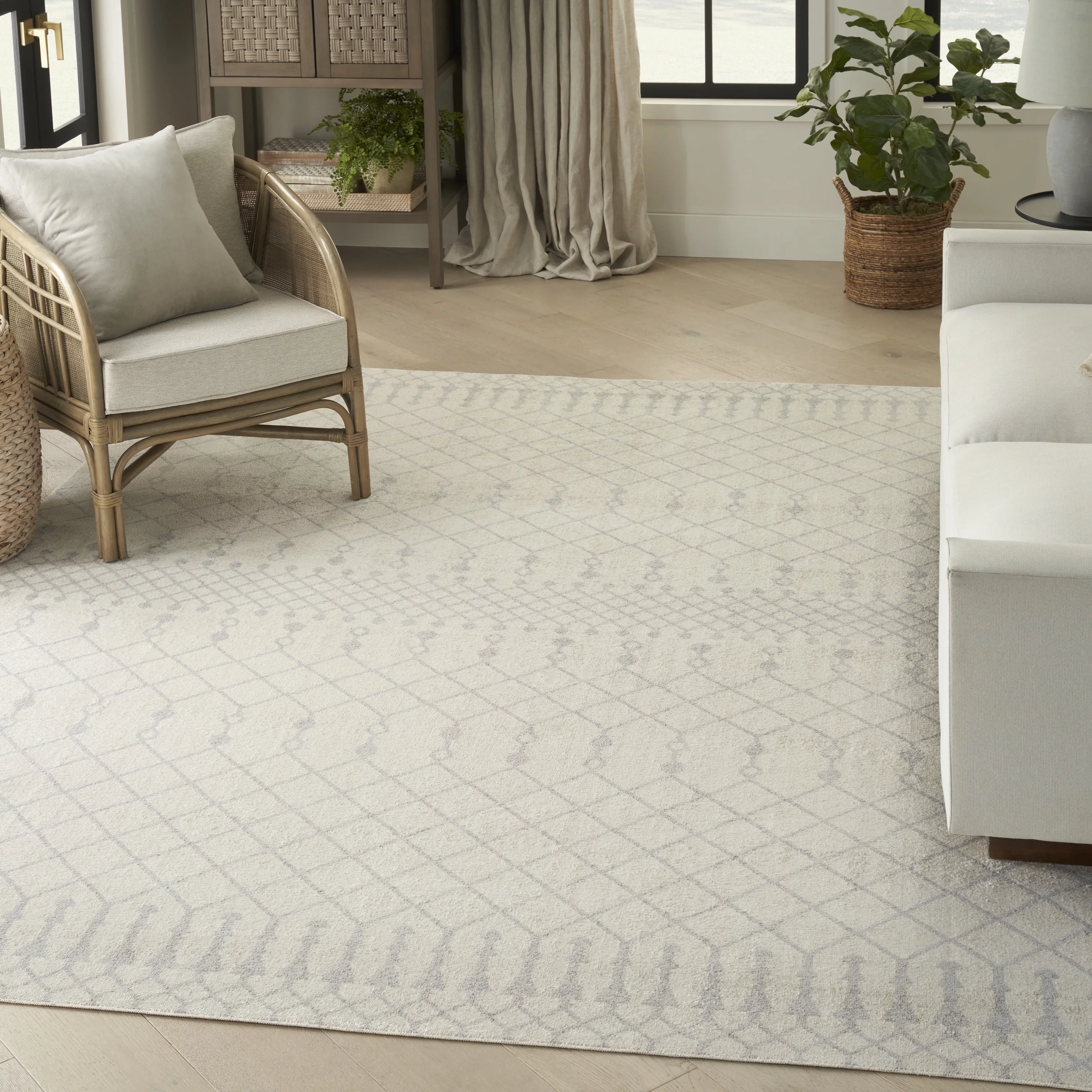Nourison Astra Machine Washable Moroccan Ivory 7'10