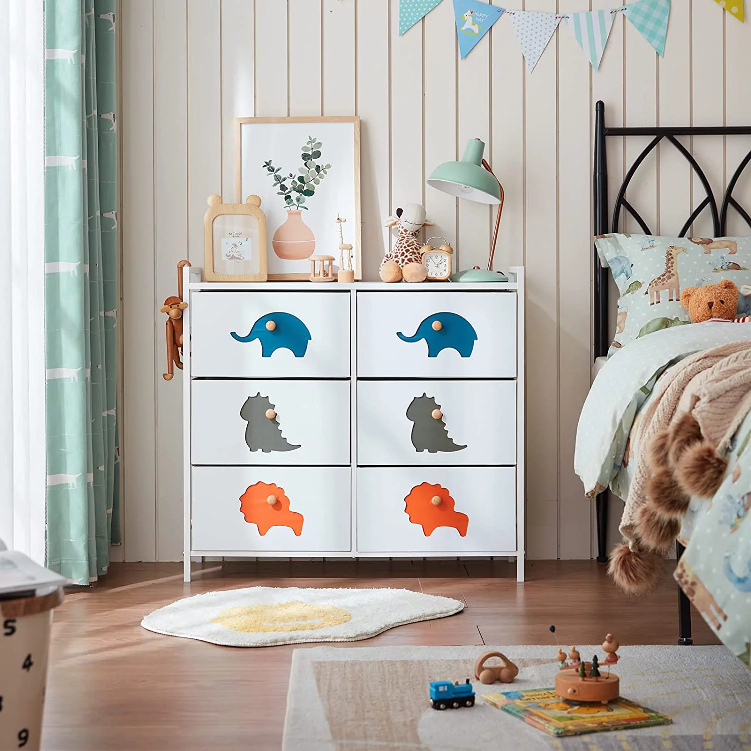 Popular FRAPOW Kid Dresser with 6 Drawers Boy Storage Organizer Dresser for Baby Child with Wood Top Metal Frame for Living Room Bedroom Hallway