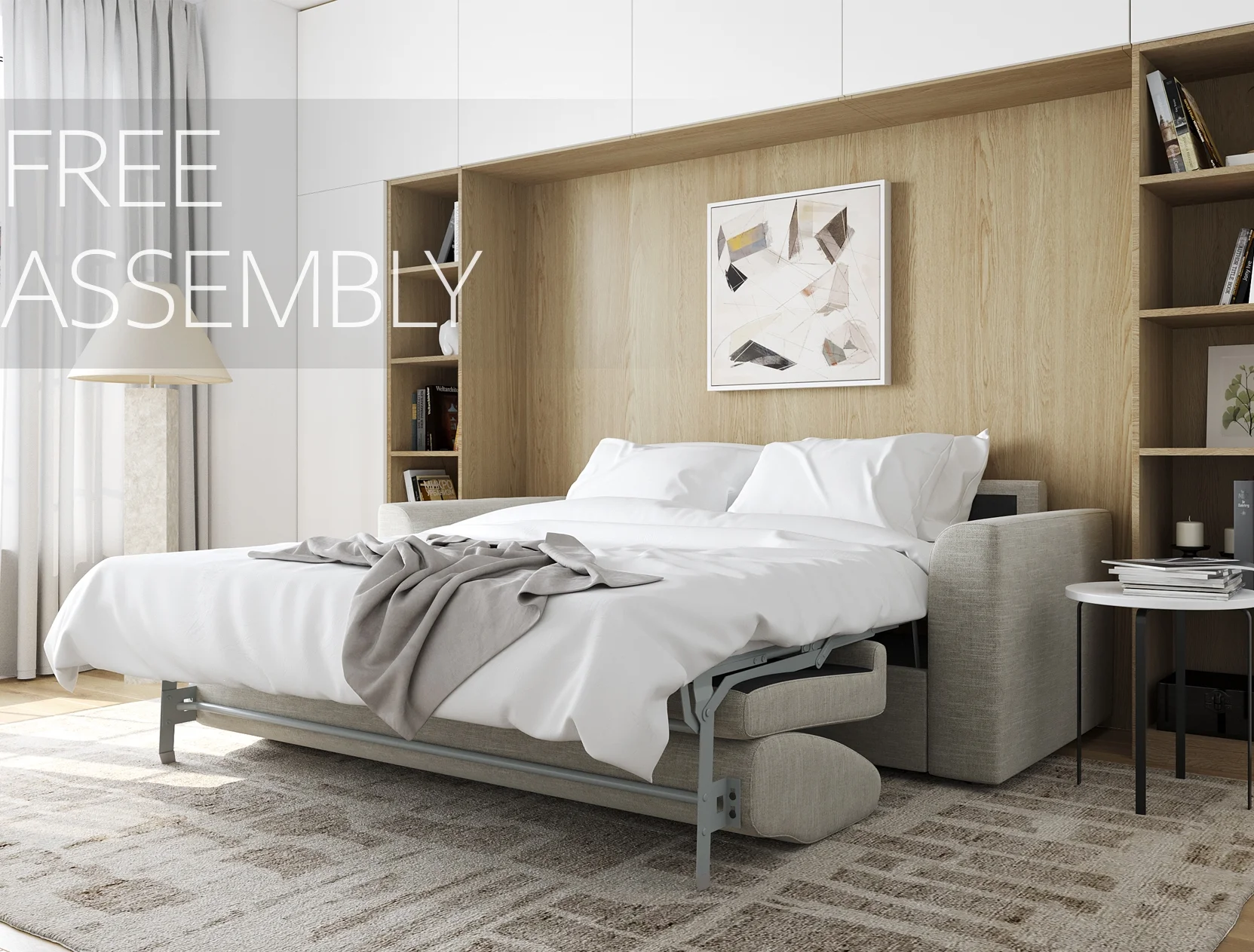 Sleeper Sofa Couch Bed with Gel Mattress 2-in-1, Queen Size, Convertible Loveseat Sofa with Pullout Bed, Sylvie Sleeper Sofa 82