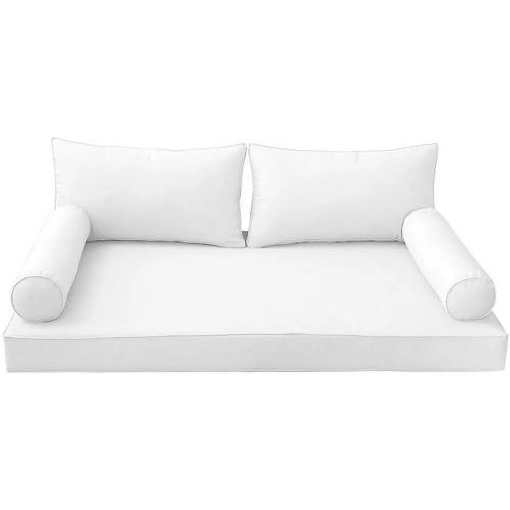 MH GLOBAL |SLIPCOVER | Outdoor Daybed Mattress Bolster Backrest Cushion Covers Piped Trim Crib AD106