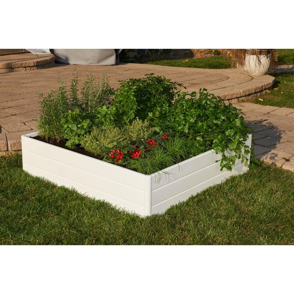 NuVue Products 26007, Raised Garden Bed - White:  44.5 in L x 44.5 in W x 11.5 in H