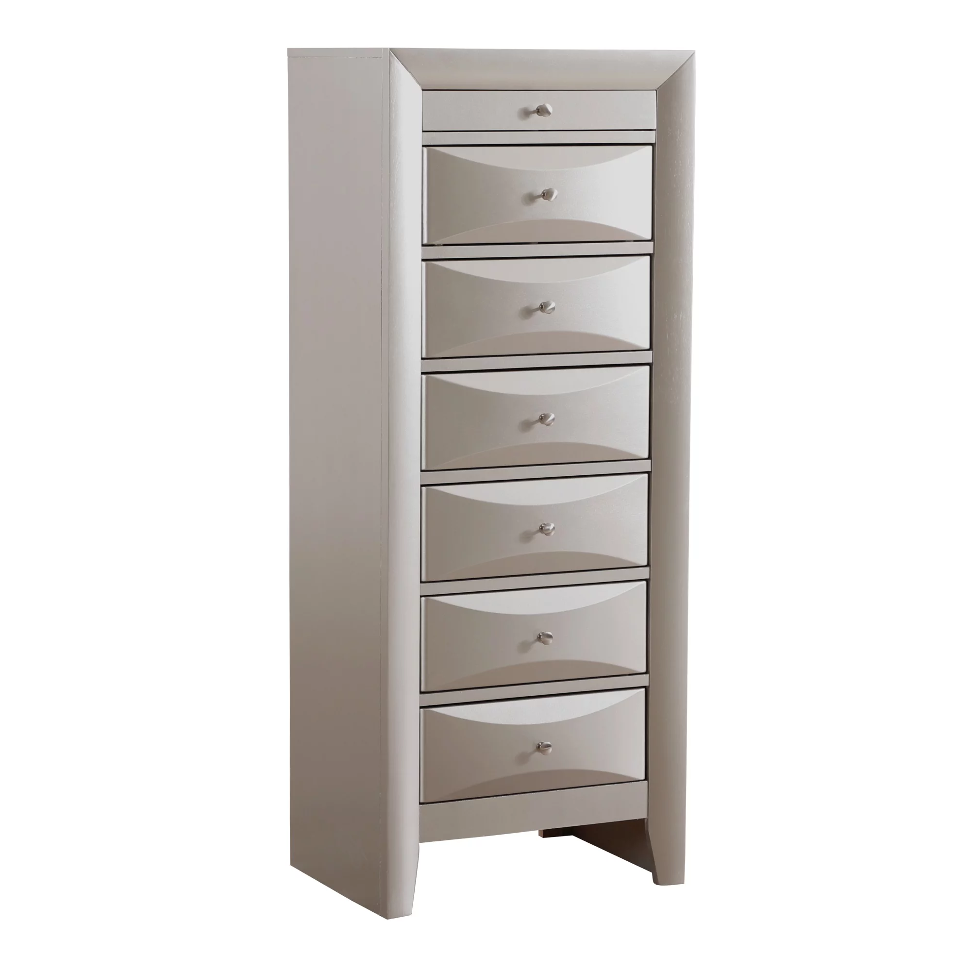 Passion Furniture Marilla Silver Champagne 7-Drawer Chest PF-G1503-LC