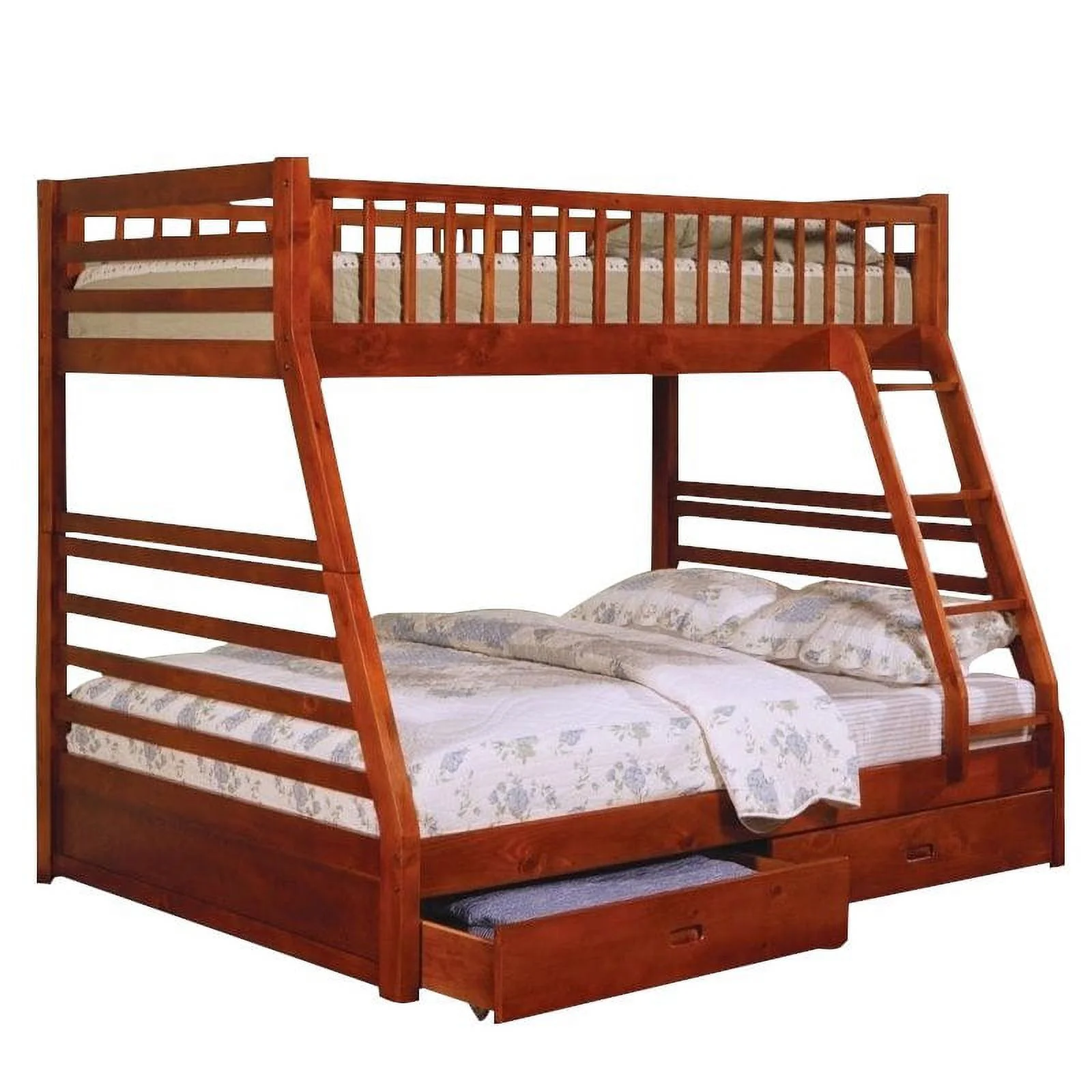 Rosebery Kids Twin over Full Bunk Bed in Oak Finish