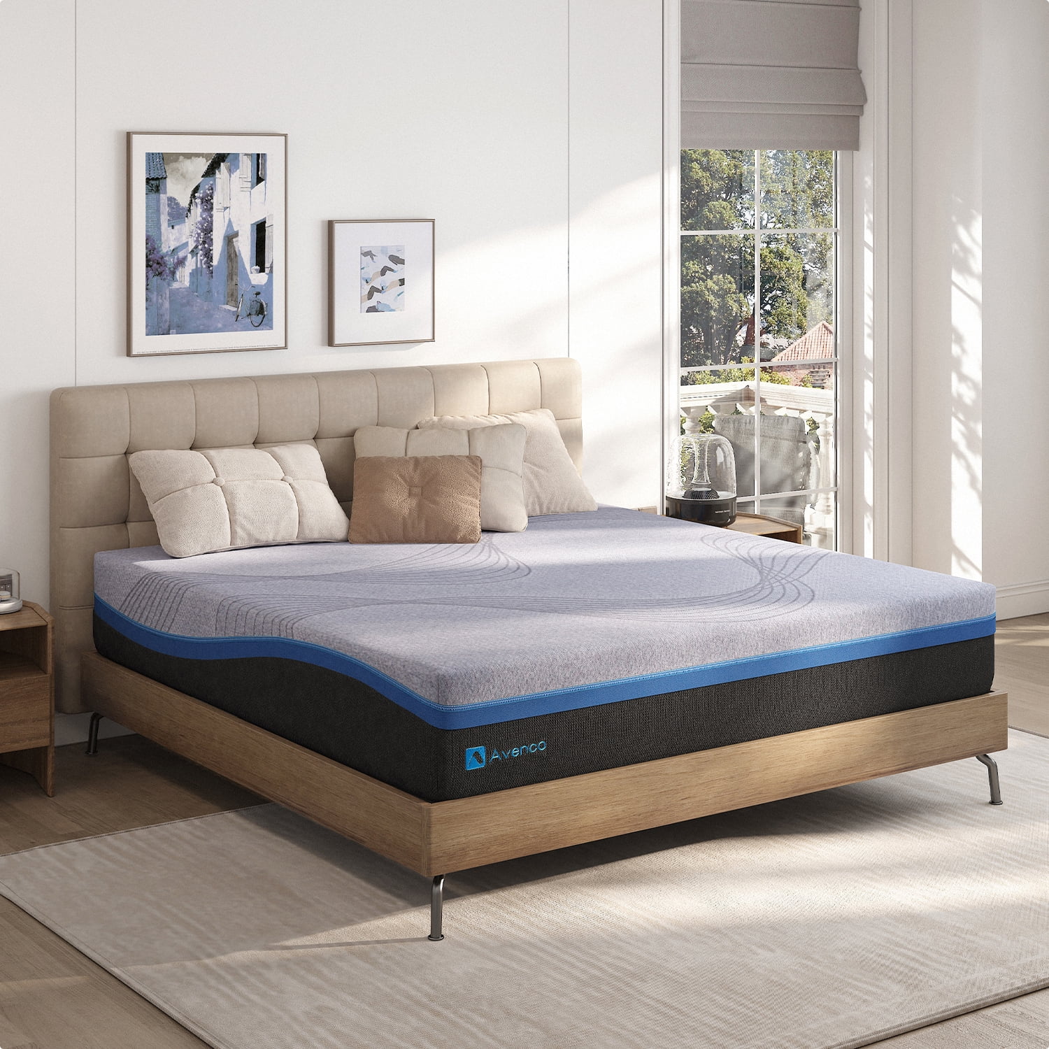 Queen Size Mattress Avenco 10'' Adult Medium Plush Gel Memory Foam Mattress in a Box