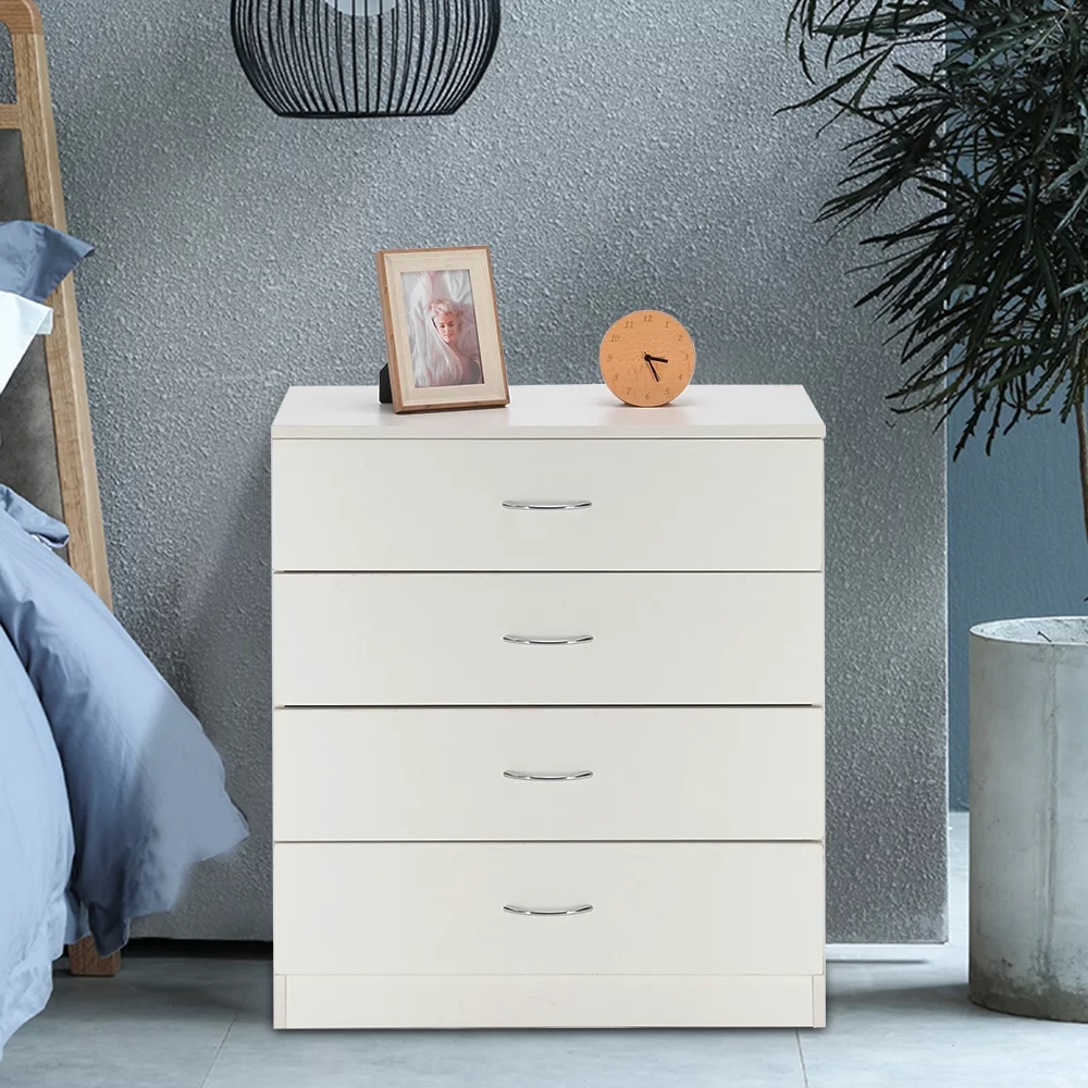 Oufan 4-Drawer Wood Dressers for Bedroom, White