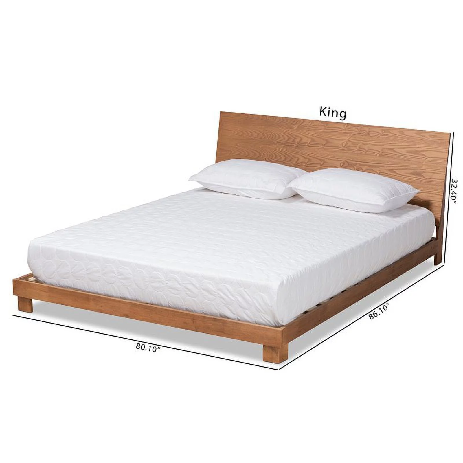 Bowery Hill Brown Finished Wood Queen Size Platform Bed