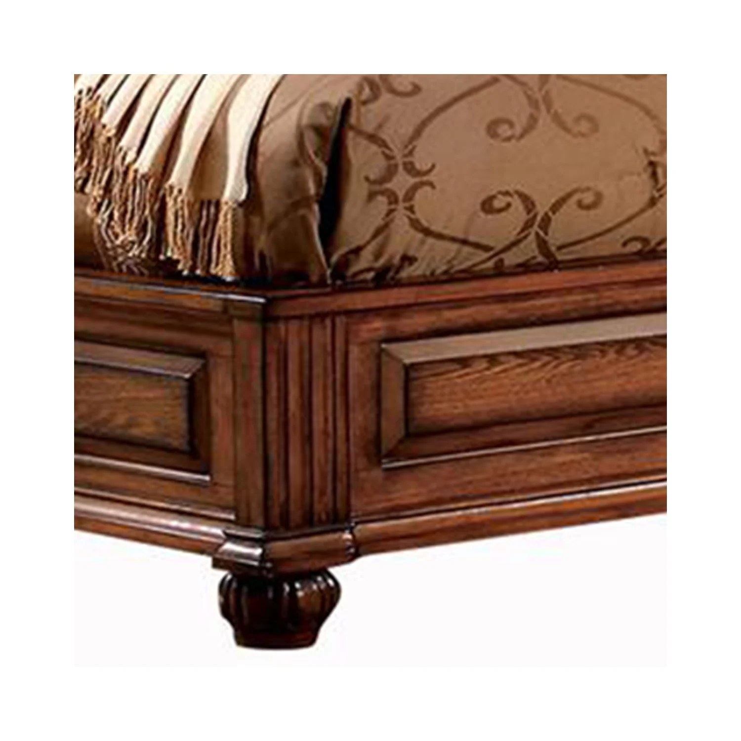 Camelback Headboard California King Bed with Paneled Details Brown
