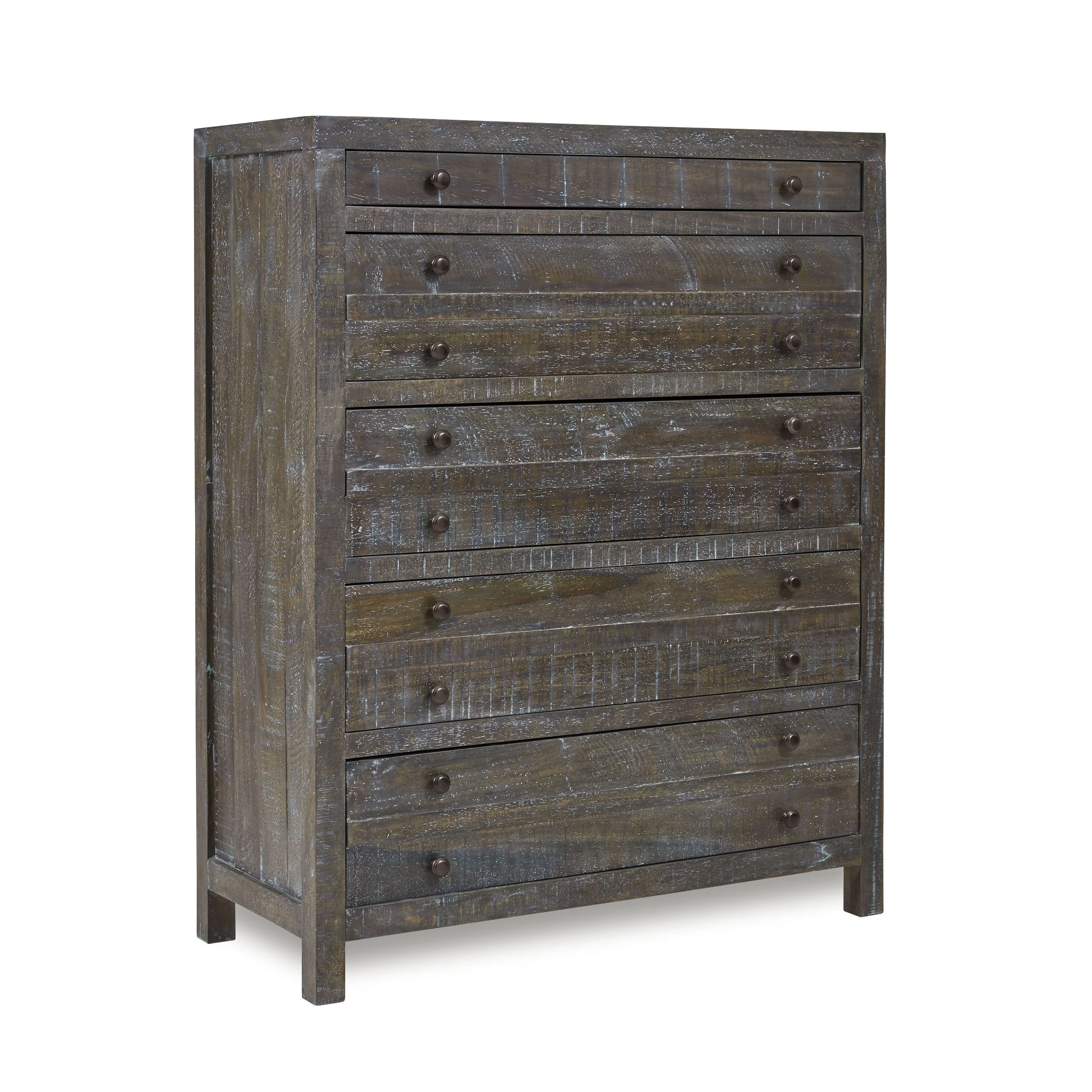 Modus Townsend 5 Drawer Solid Wood Chest in Gunmetal