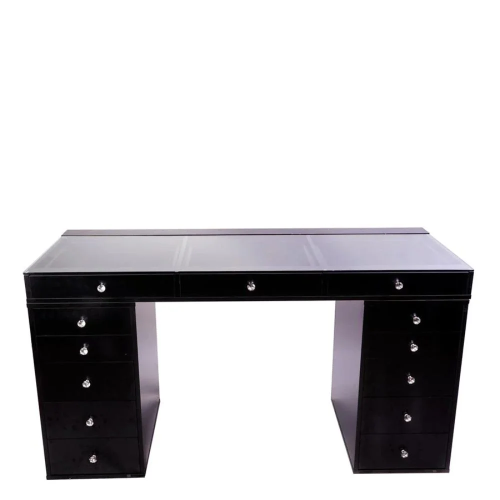 Impressions Vanity Desk, Slaystaion Pro 2.0 Makeup Vanity Table with 5 Drawer Units Bundle and Makeup Storage, Large Makeup Vanity Dressing Table for Hollywood Vanity Mirror with Lights  (Pro Black)