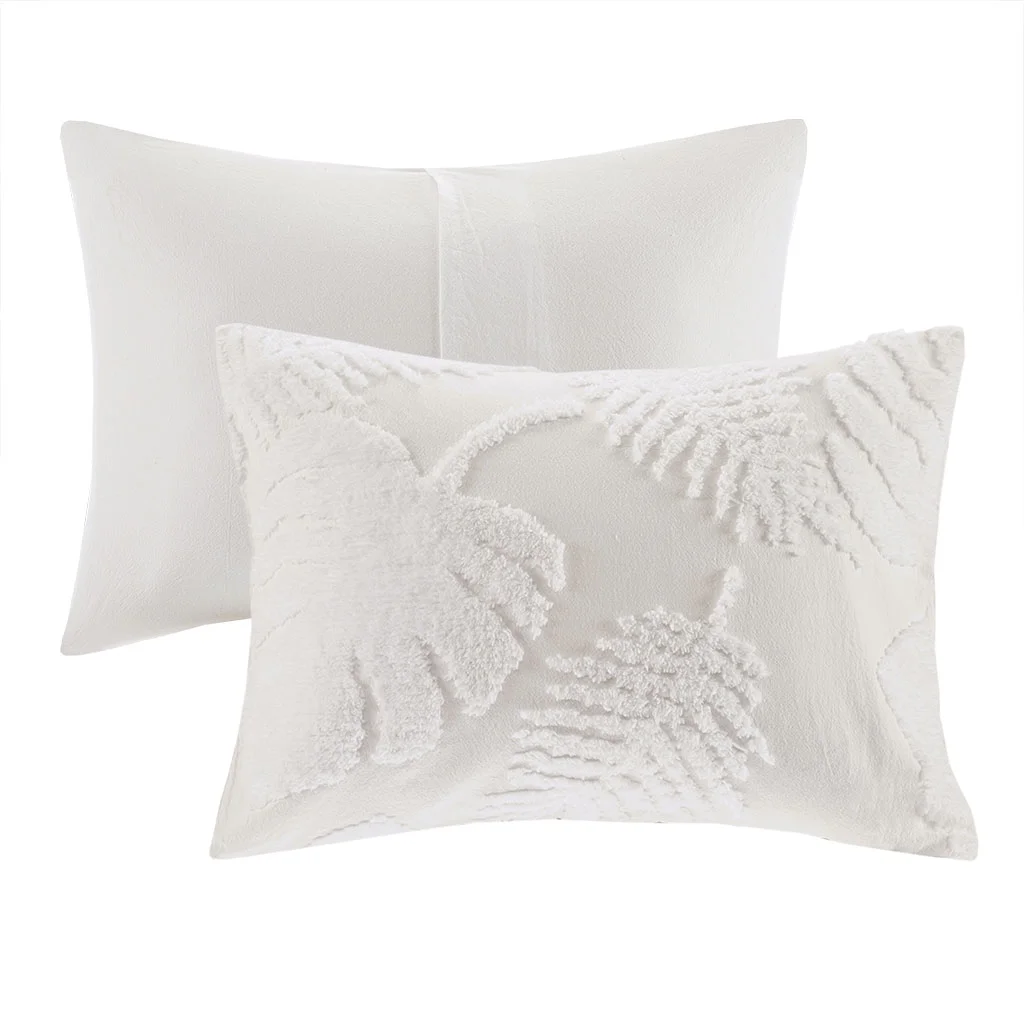 Gracie Mills Domenic 3-Piece Palm Chenille Duvet Cover Set - GRACE-12296