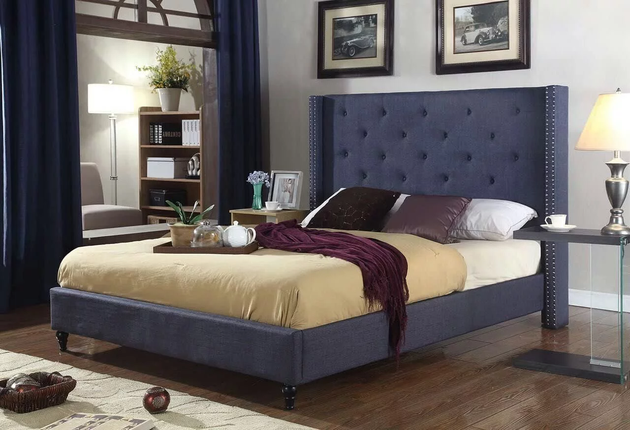 King Upholstered Platform Bed Frame with 51