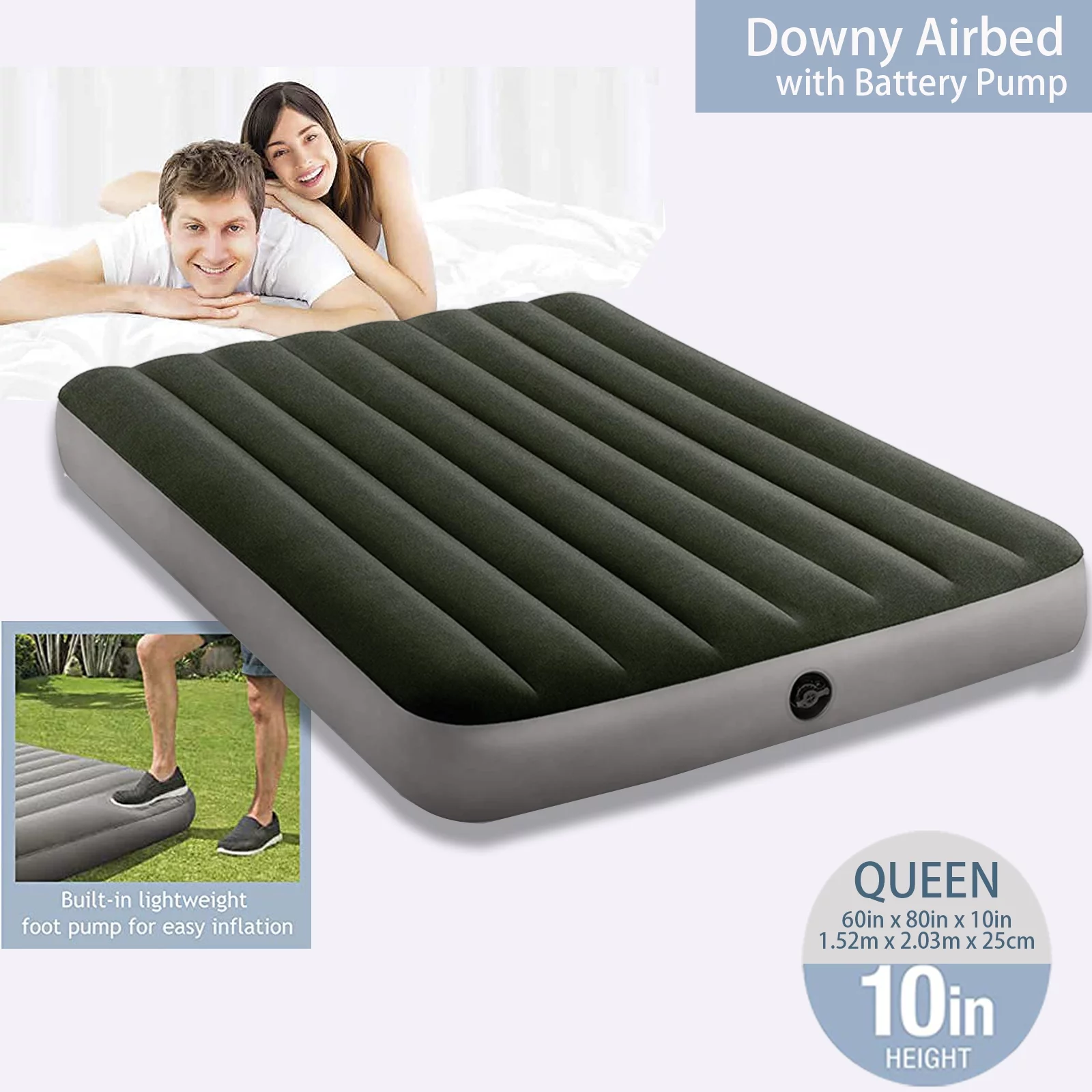 Air Mattress with Built-In Foot Pump - Standard Single Series - Queen