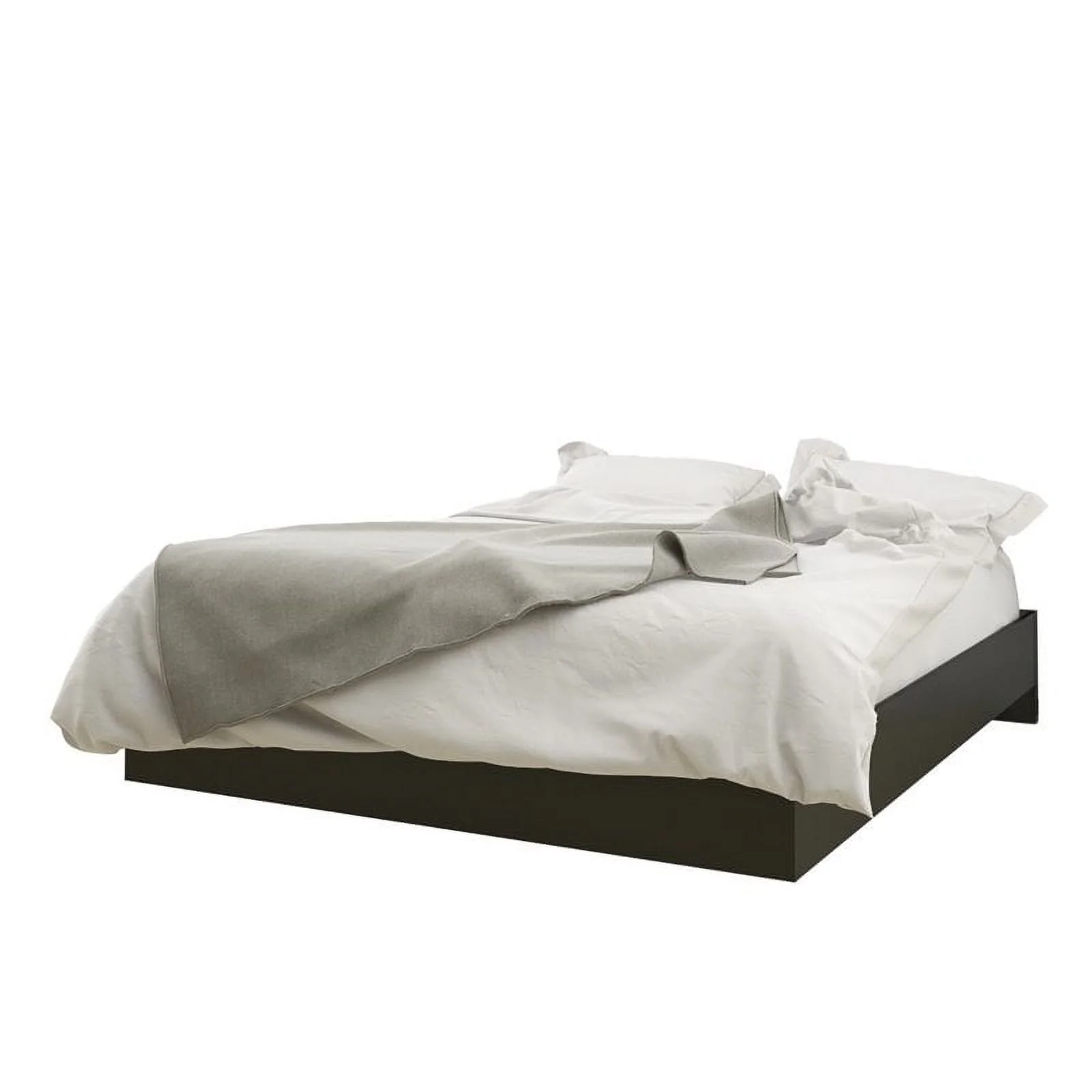 Pemberly Row 4 Piece Full Size Bedroom Set in Walnut and Black