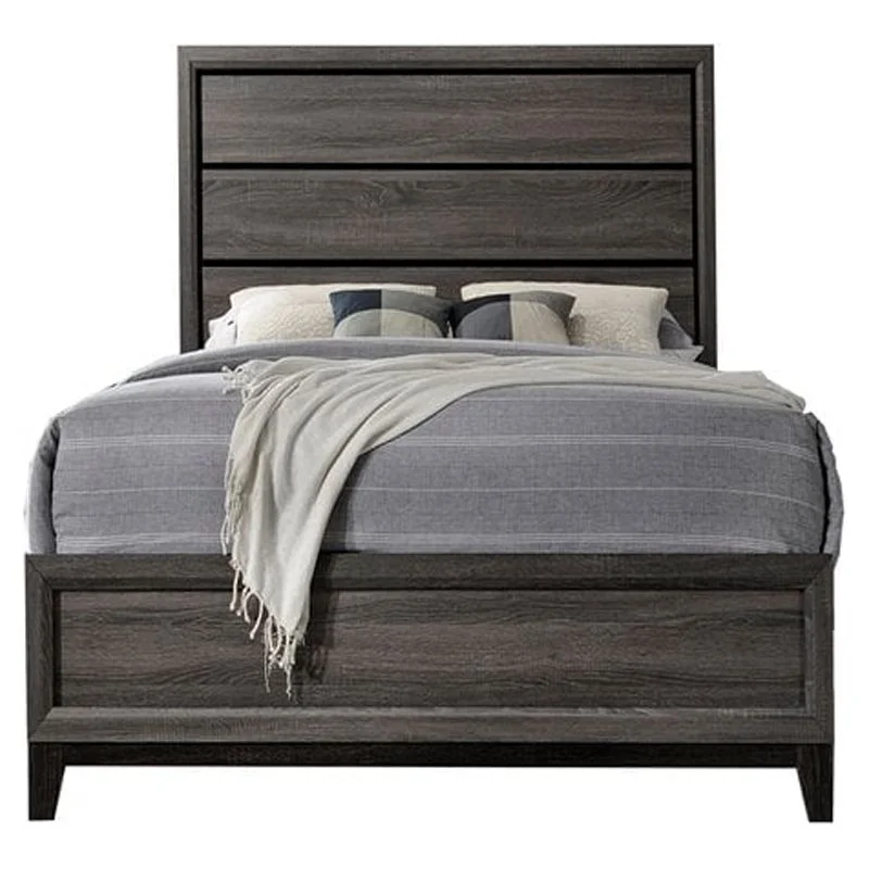 Sierra Queen 4-PC Contemporary Bedroom Set Made with Wood in Gray